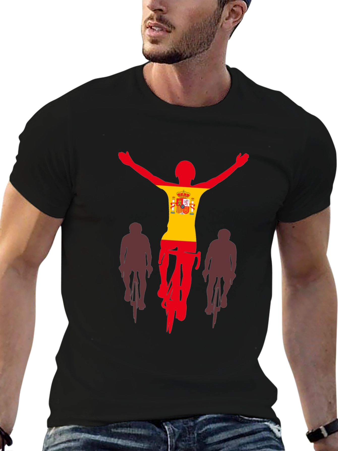 Spain Cyclist T-Shirt - Black