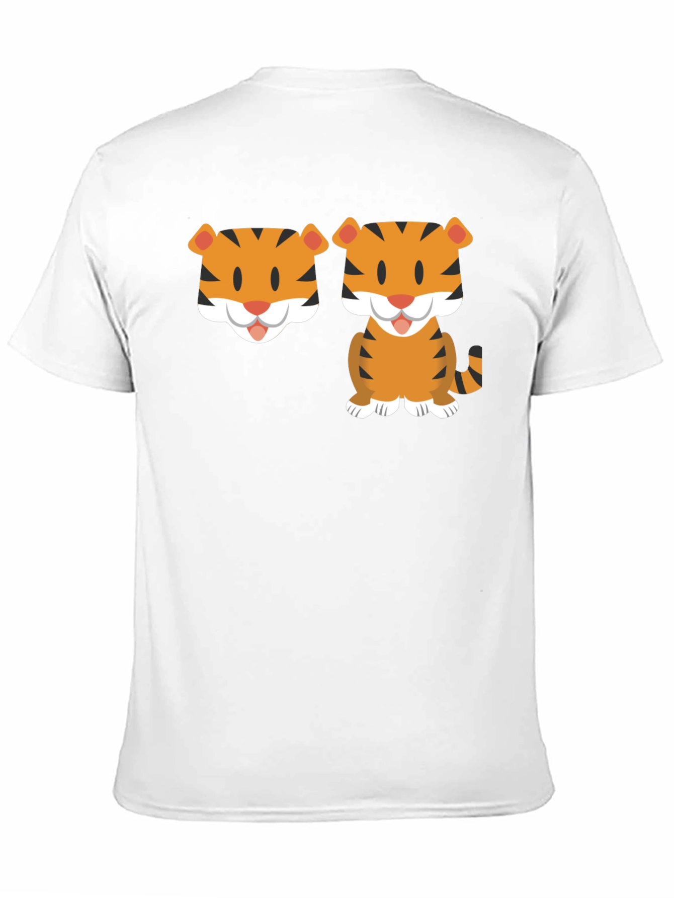 Cute Cartoon Tiger Graphic Tee - Black