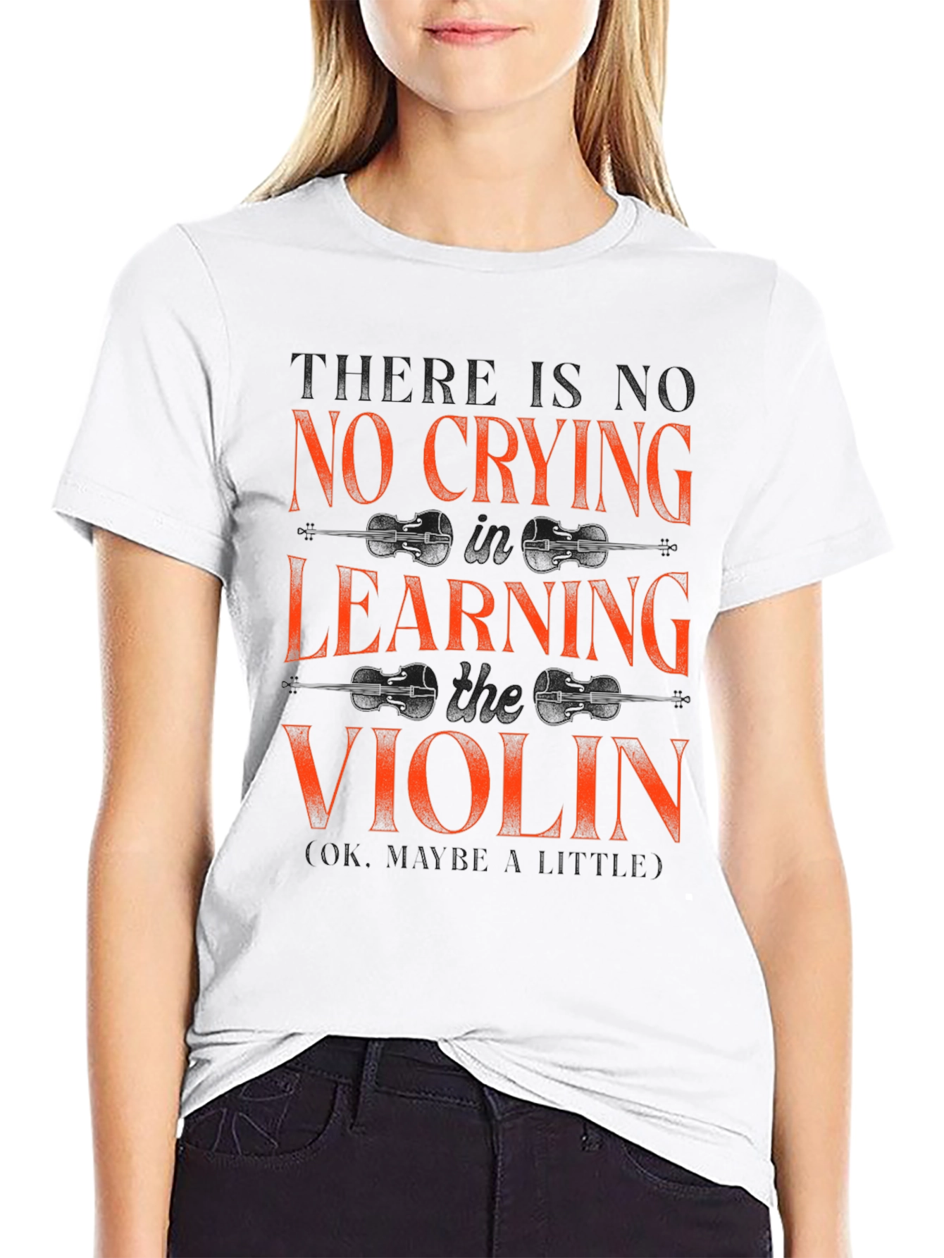 No Crying Learning Violin T-Shirt