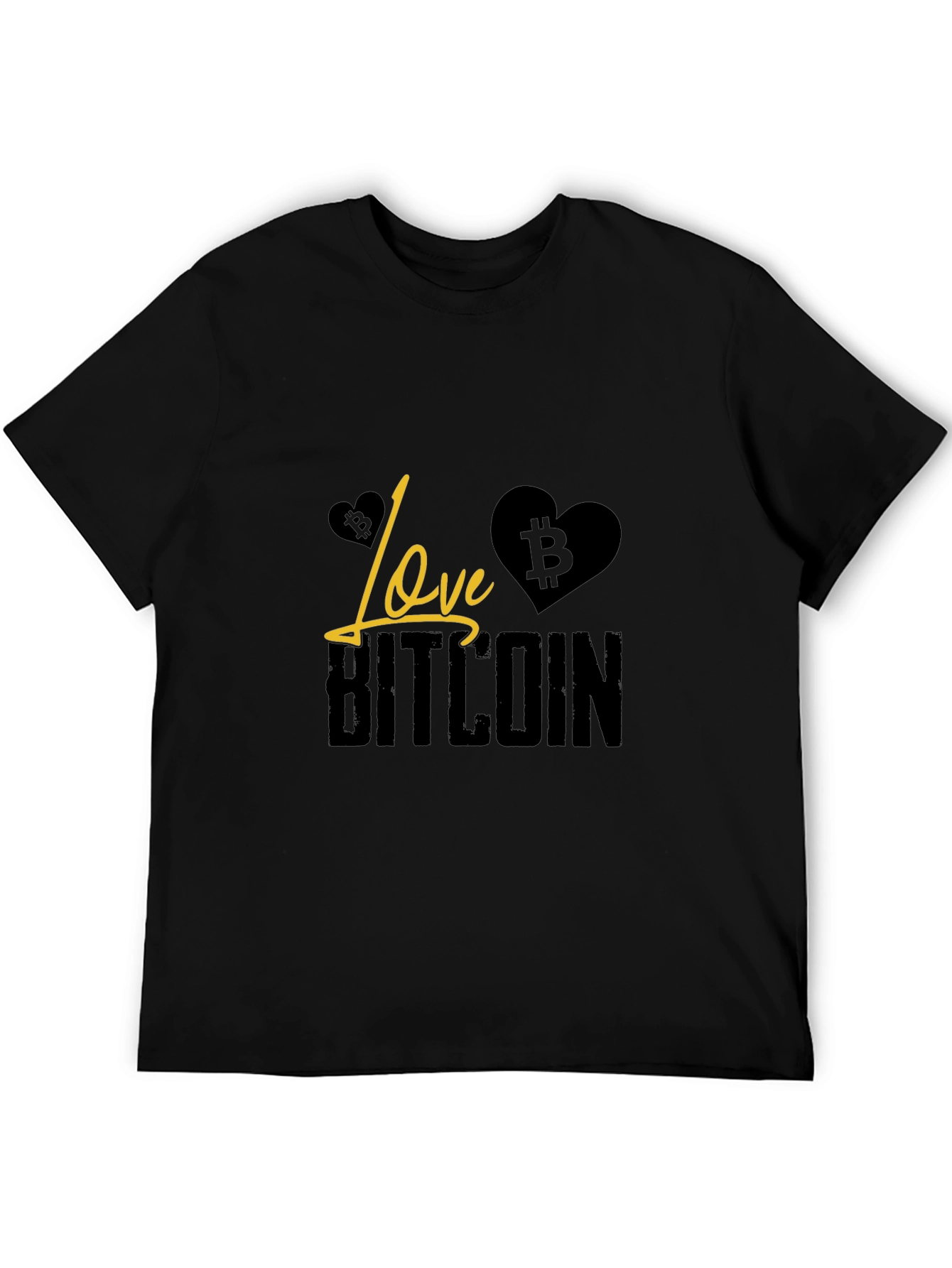 Love Bitcoin Black T-Shirt Crypto Currency Tee
