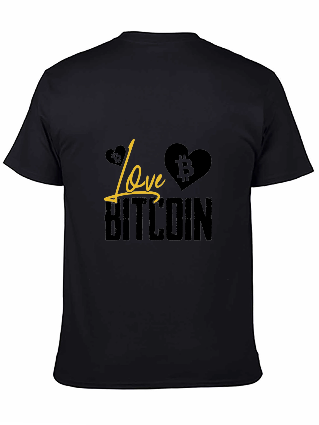 Love Bitcoin Black T-Shirt Crypto Currency Tee