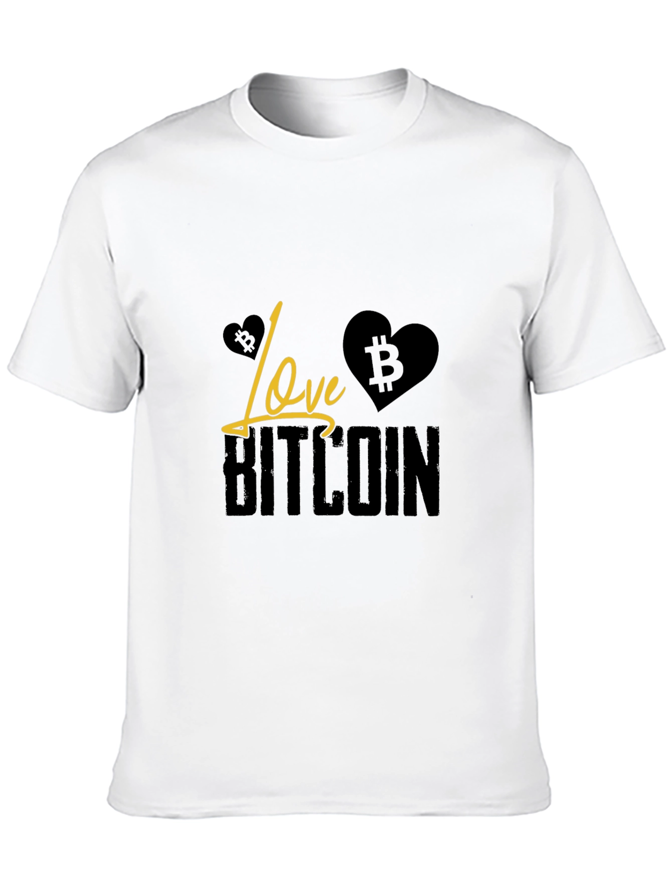 Love Bitcoin Black T-Shirt Crypto Currency Tee