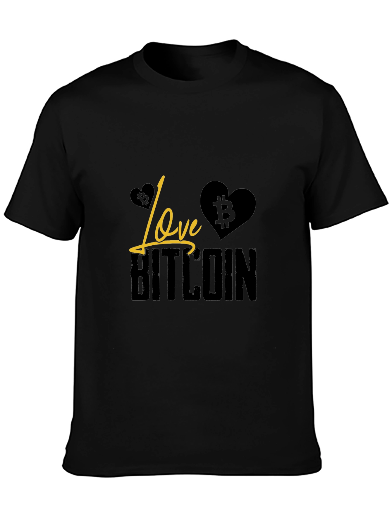 Love Bitcoin Black T-Shirt Crypto Currency Tee