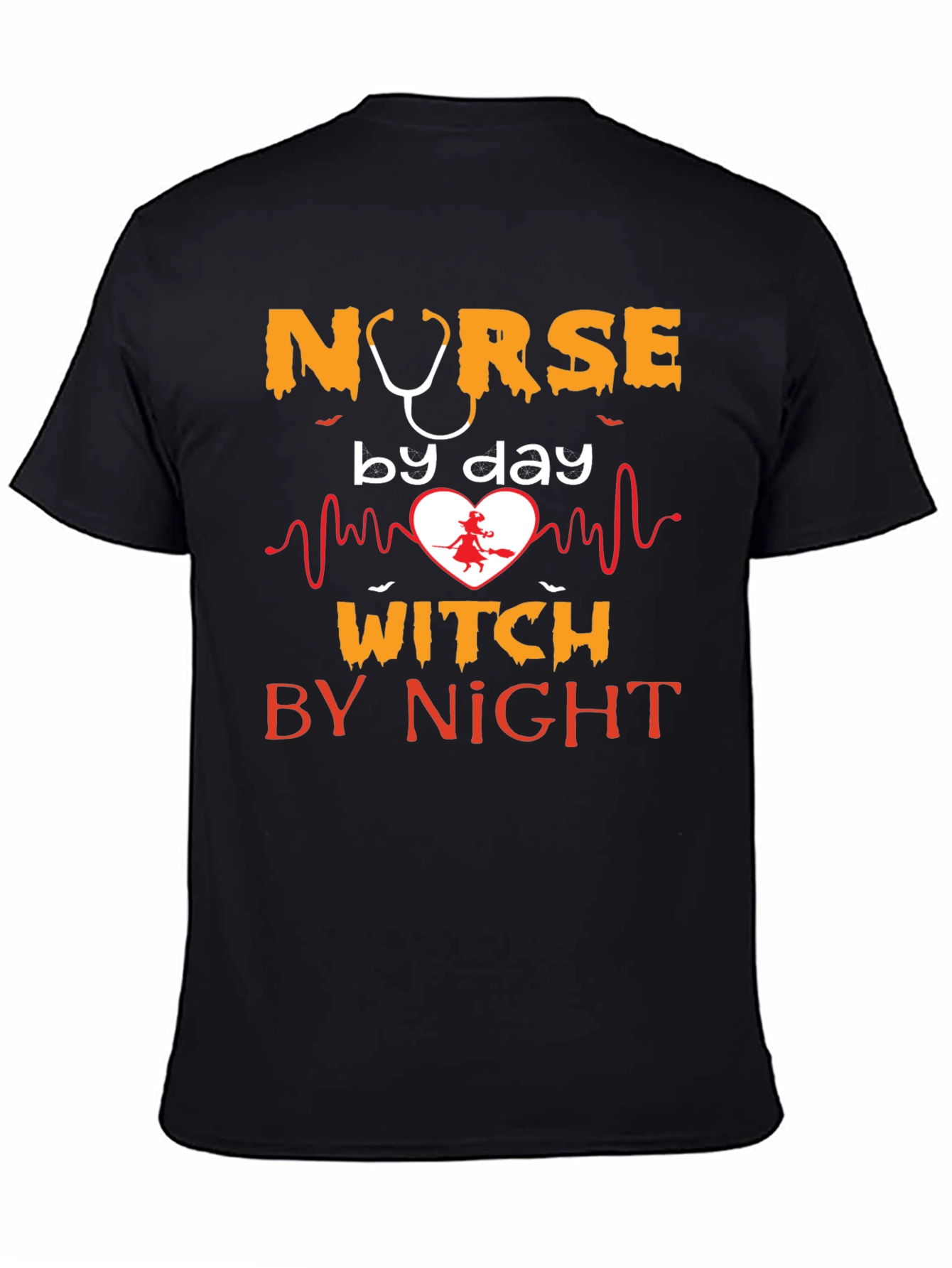 Nurse by Day Witch by Night Halloween Graphic Tee