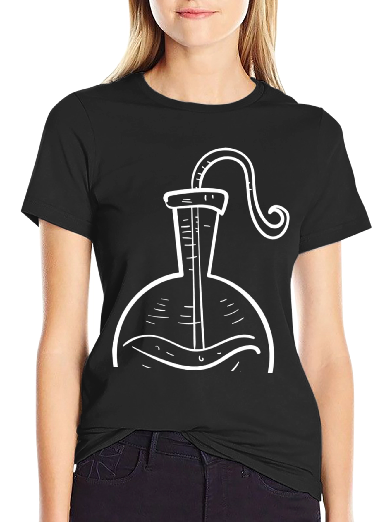 Science Flask Graphic Tee - Black Cotton T-Shirt