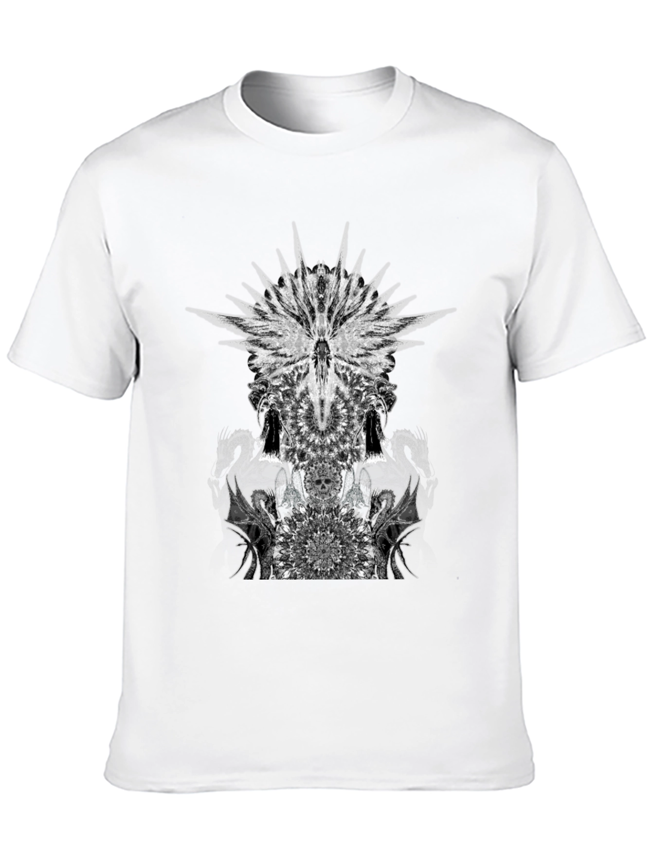 Black T-Shirt with Abstract Graphic Print