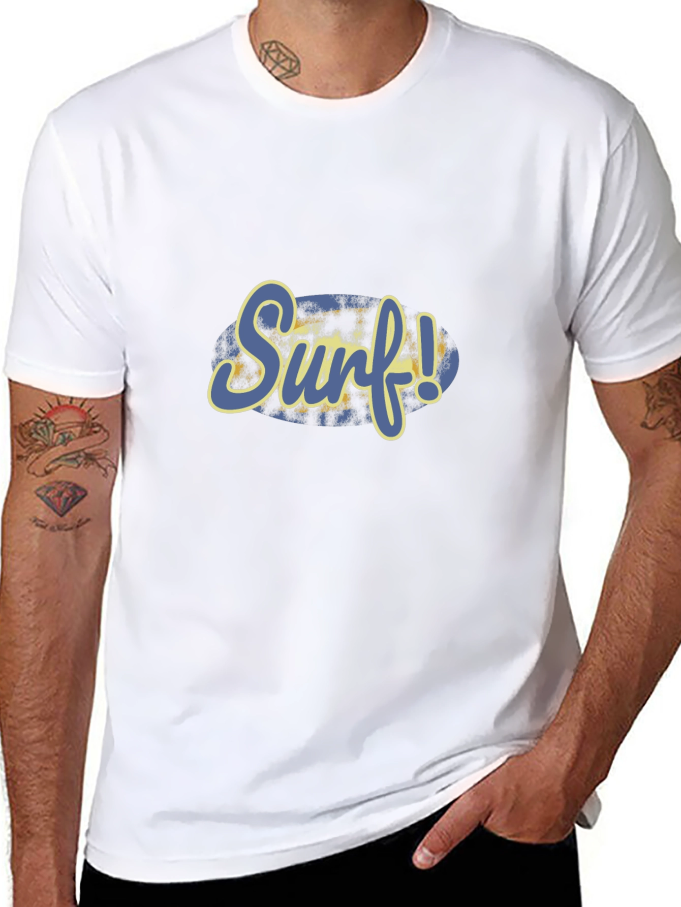 Surf! T-Shirt - Blue & Yellow Design
