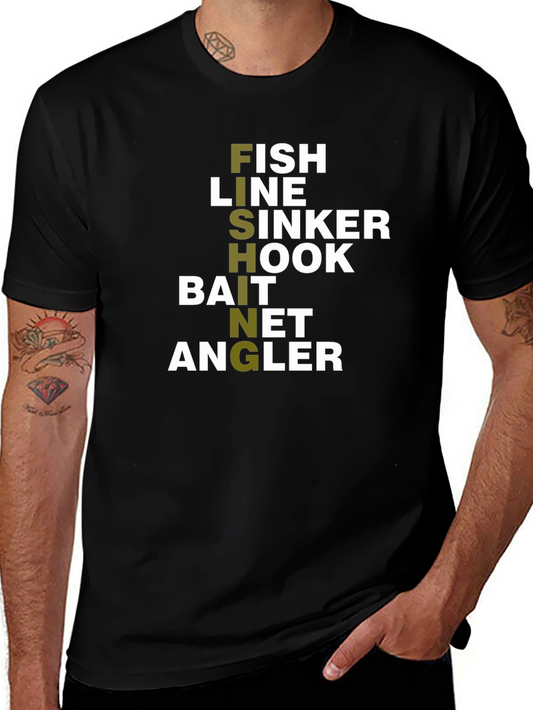 Fishing T-Shirt: Fish Hook Line Bait Angler Design