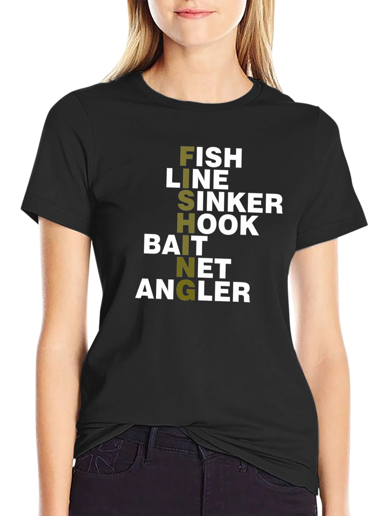 Fishing T-Shirt: Fish Hook Line Bait Angler Design