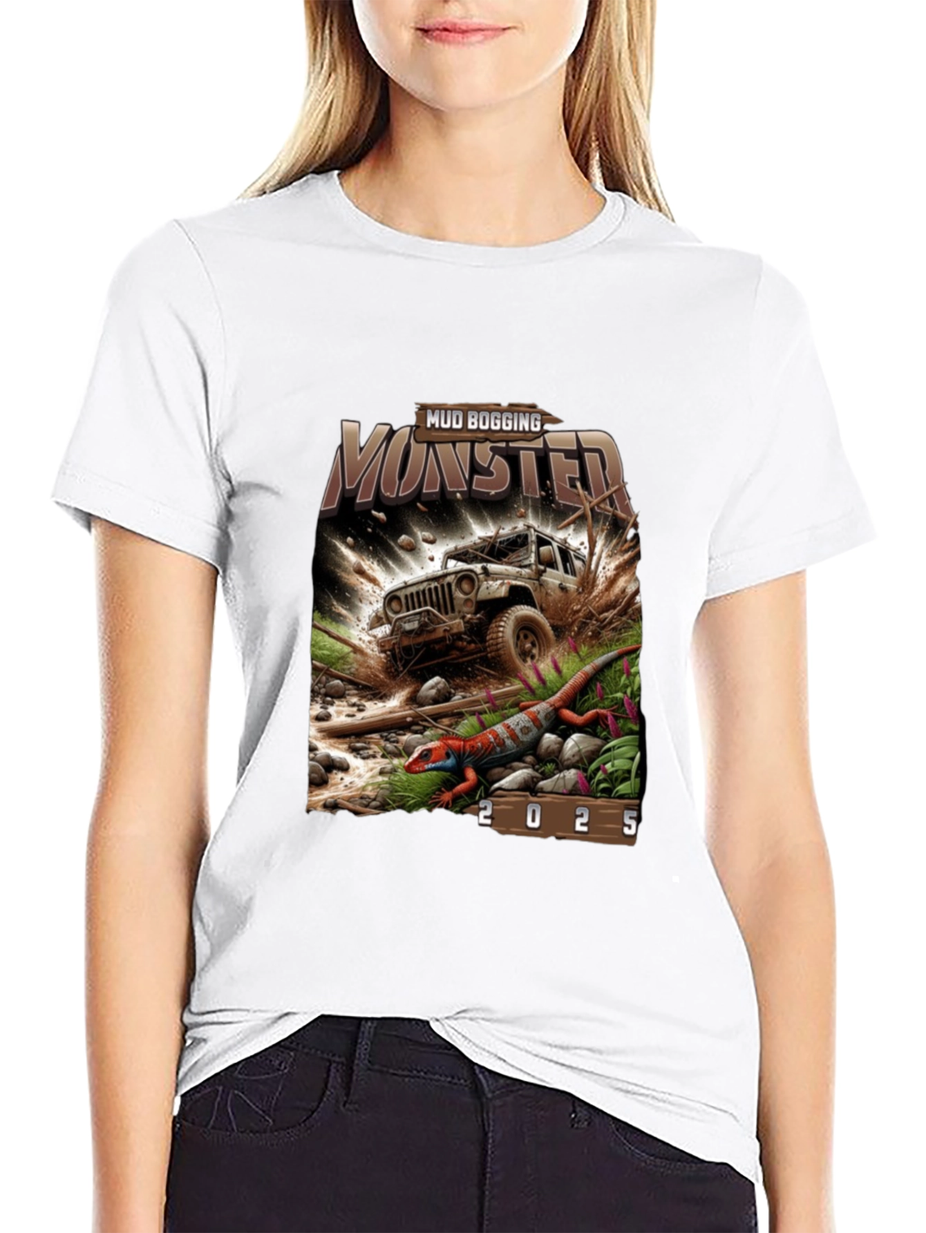 Mud Bogging Monster 2025 Black T-Shirt