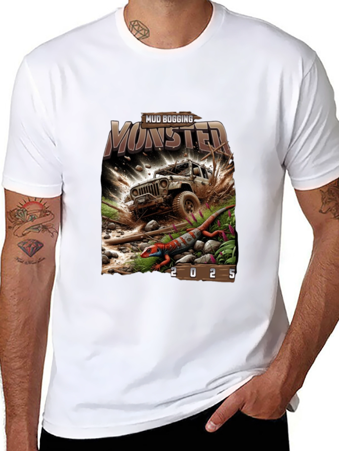 Mud Bogging Monster 2025 Black T-Shirt