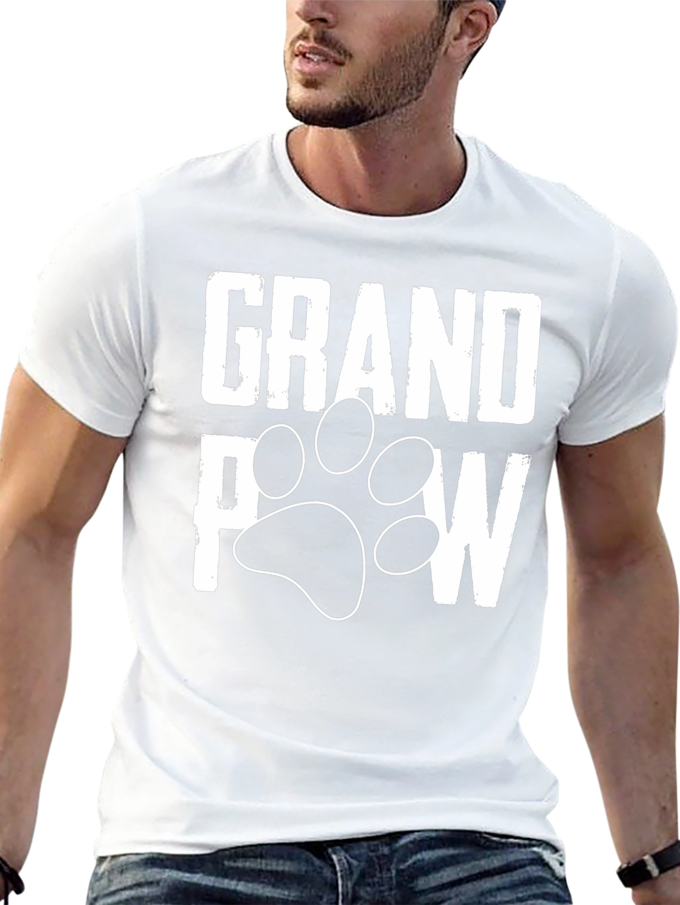 Grandpaw Dog Paw Print T-Shirt - Black