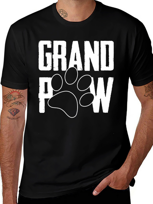 Grandpaw Dog Paw Print T-Shirt - Black