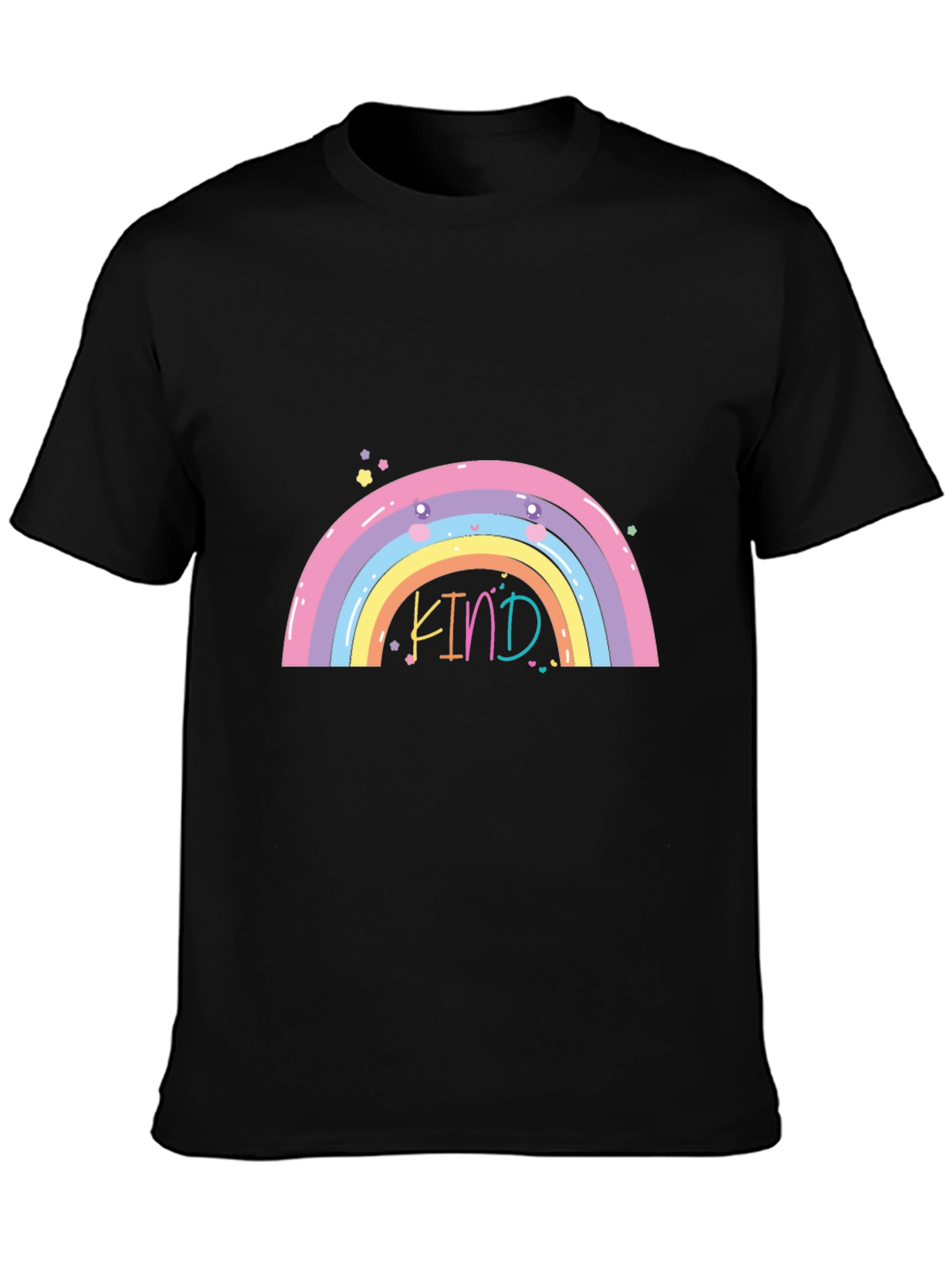Kind Rainbow Graphic Tee - Black Casual T-Shirt