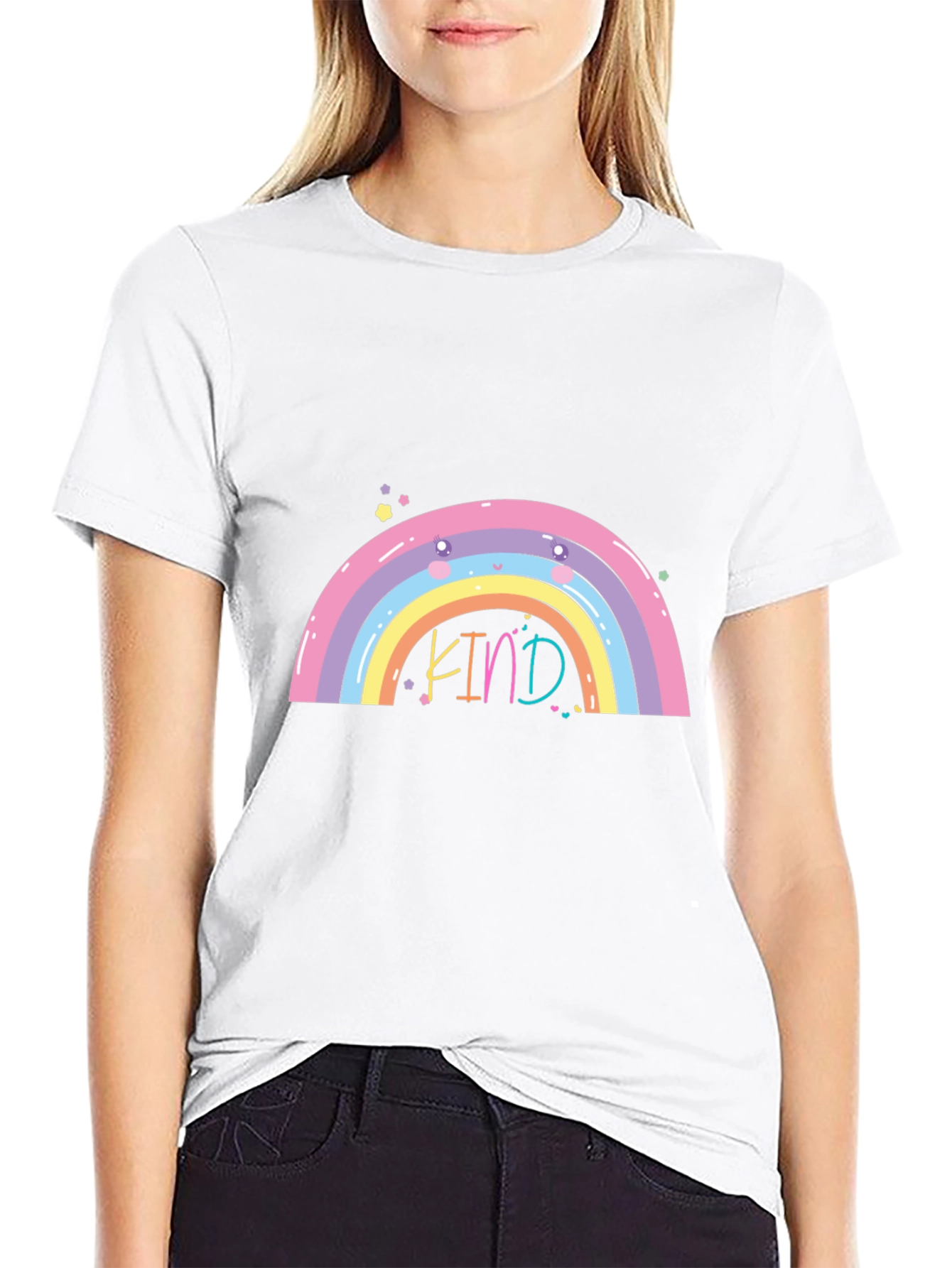 Kind Rainbow Graphic Tee - Black Casual T-Shirt