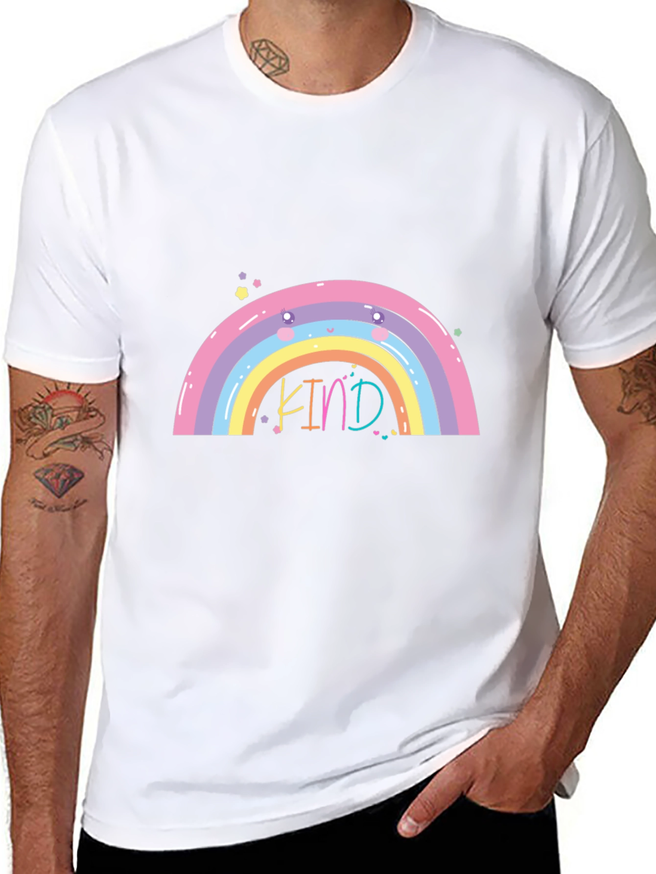 Kind Rainbow Graphic Tee - Black Casual T-Shirt