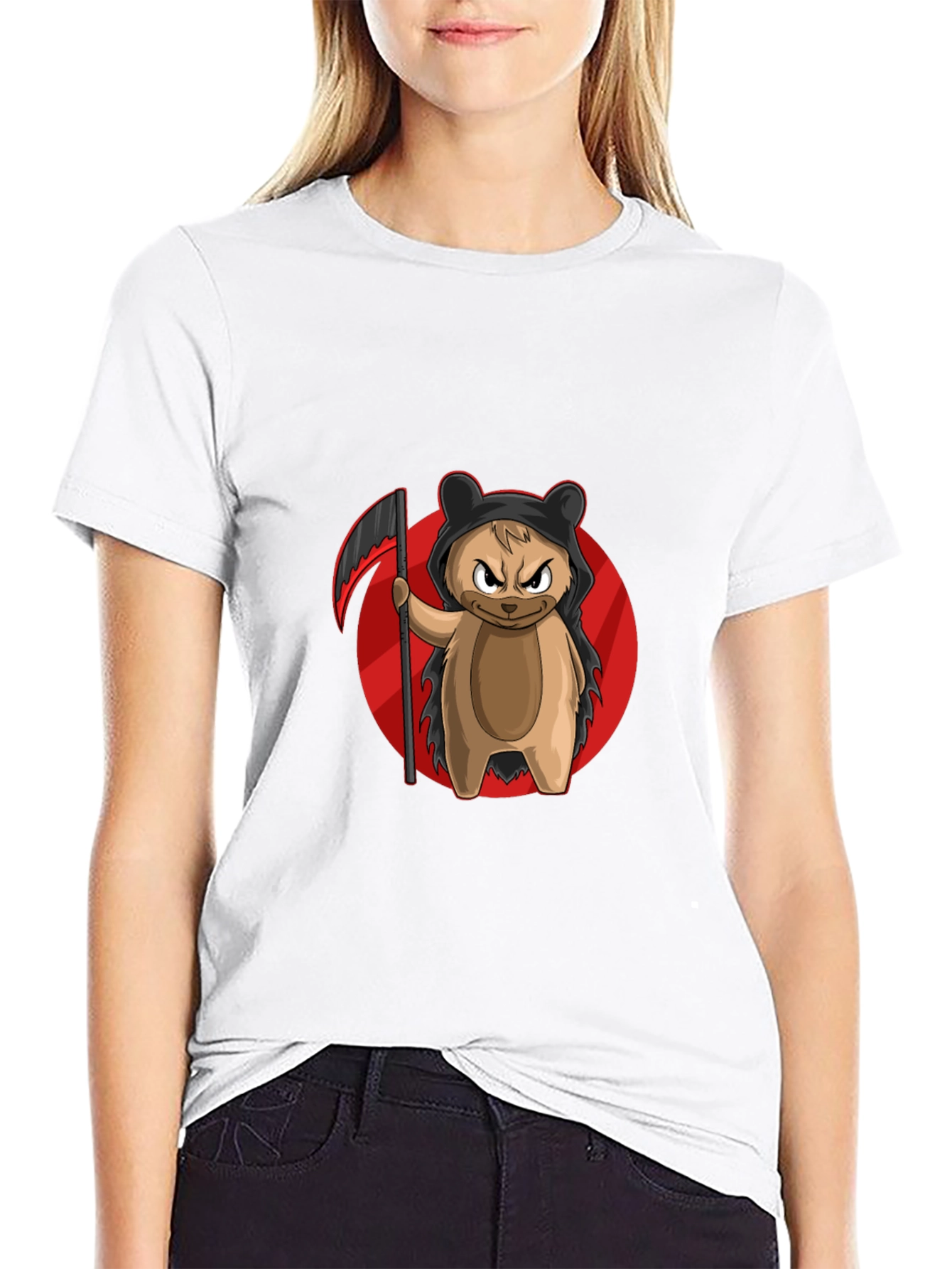 Grim Reaper Bear T-Shirt - Cool Cartoon Graphic Tee