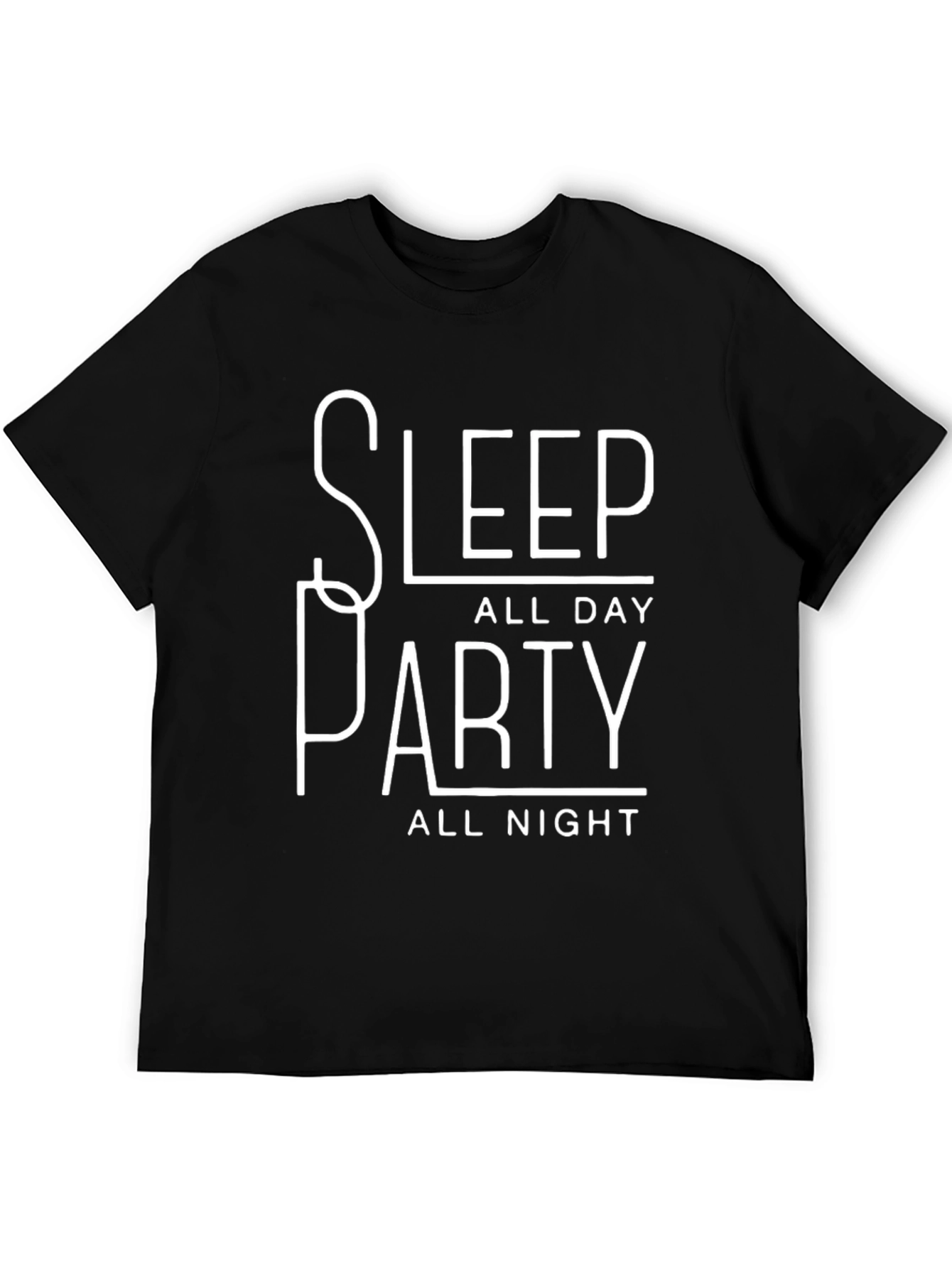 Sleep All Day Party All Night Black T-Shirt