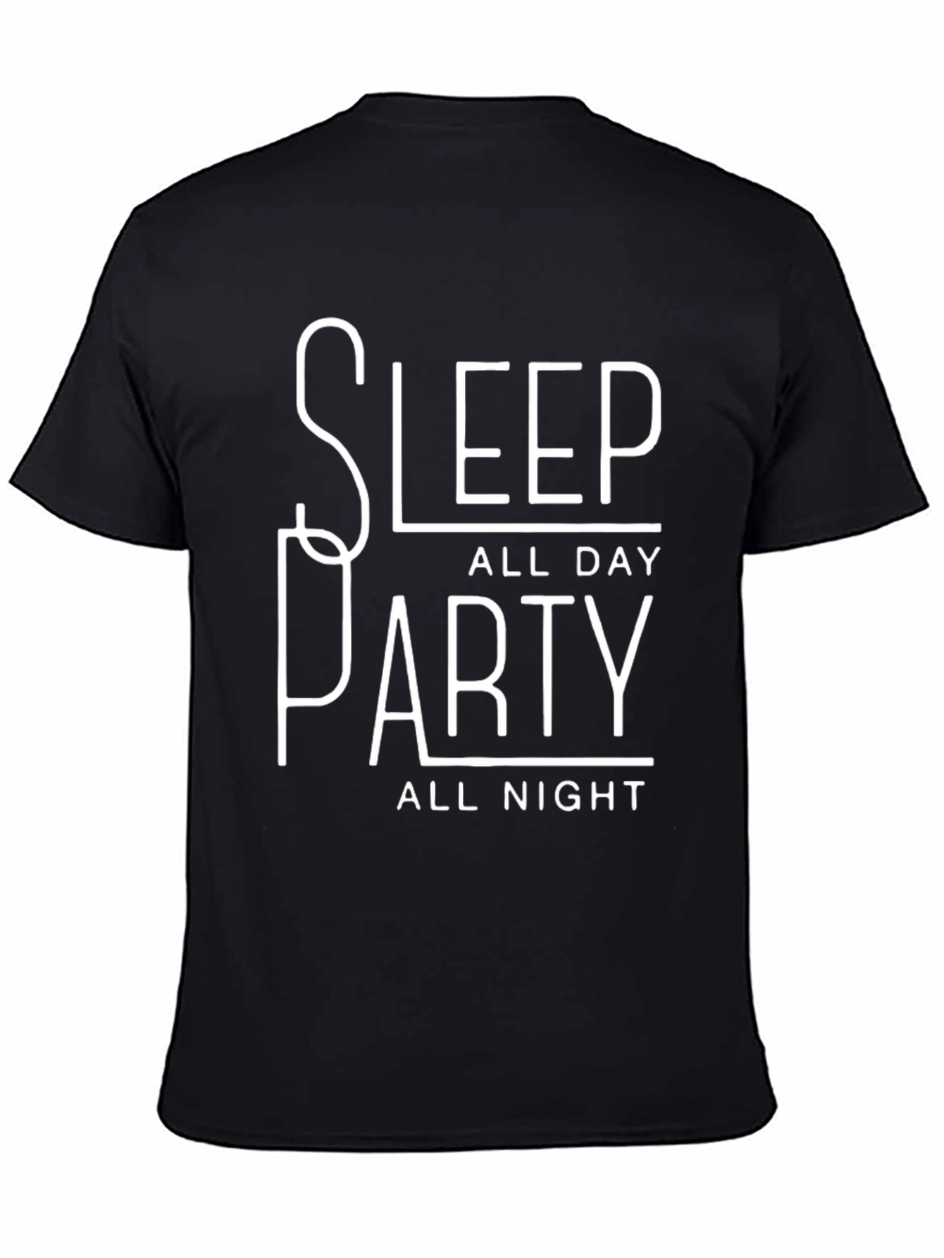 Sleep All Day Party All Night Black T-Shirt