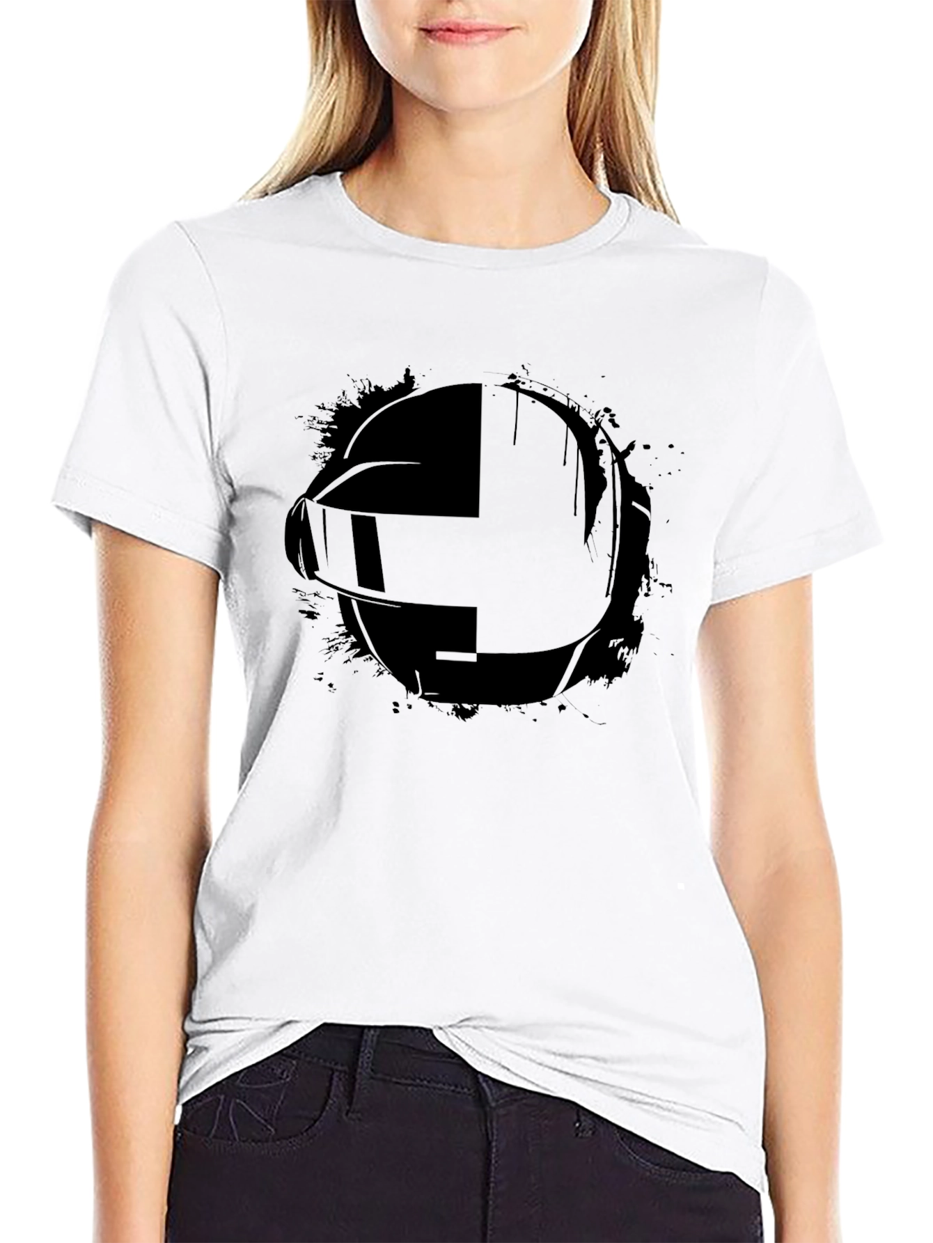Daft Punk Style Black Graphic Tee
