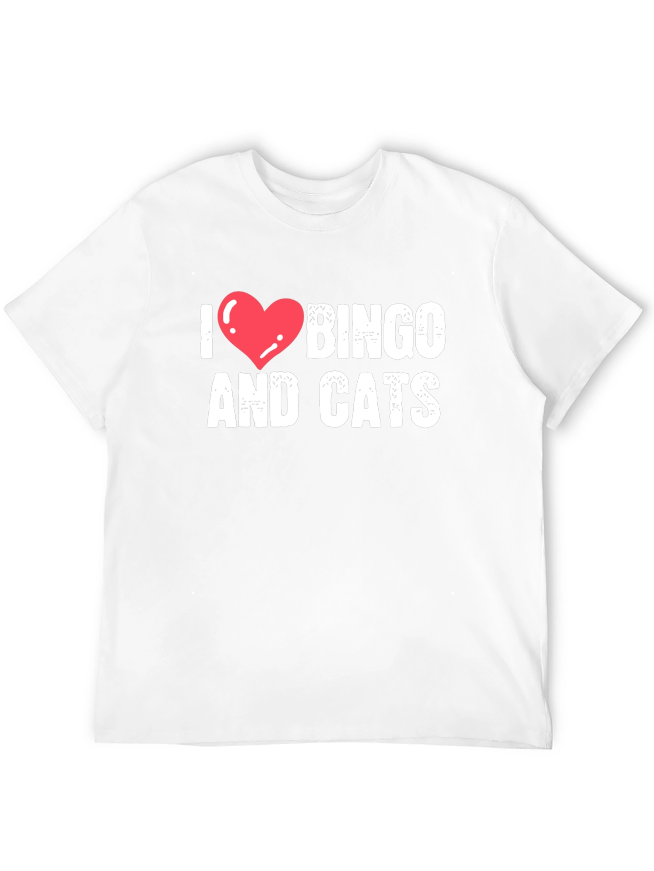 I Heart Bingo and Cats Black T-Shirt