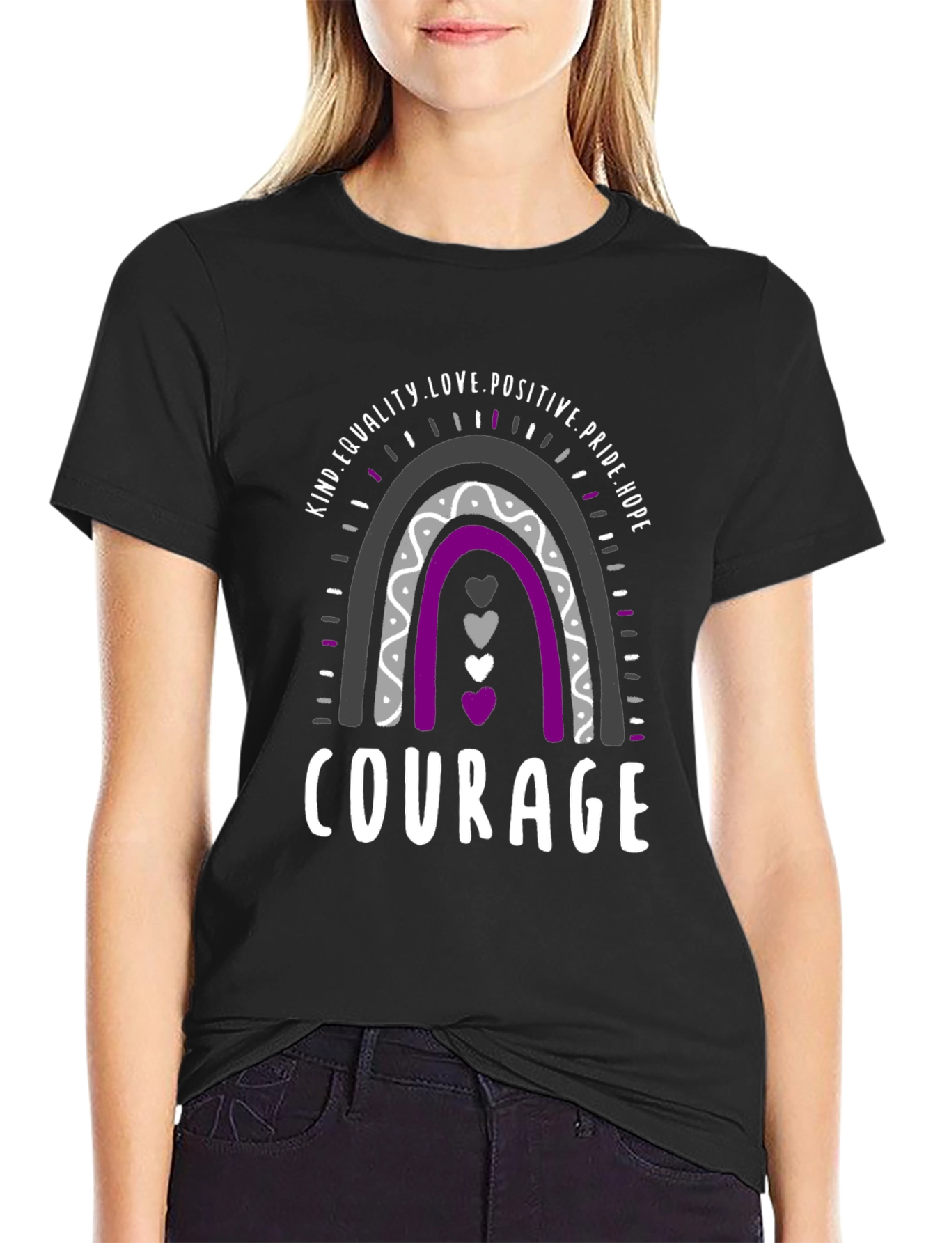 Asexual Pride Rainbow Courage T-Shirt