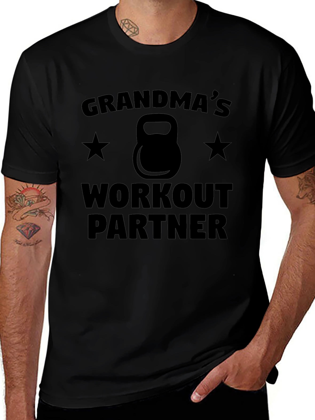 Grandmas Workout Partner Black T-Shirt