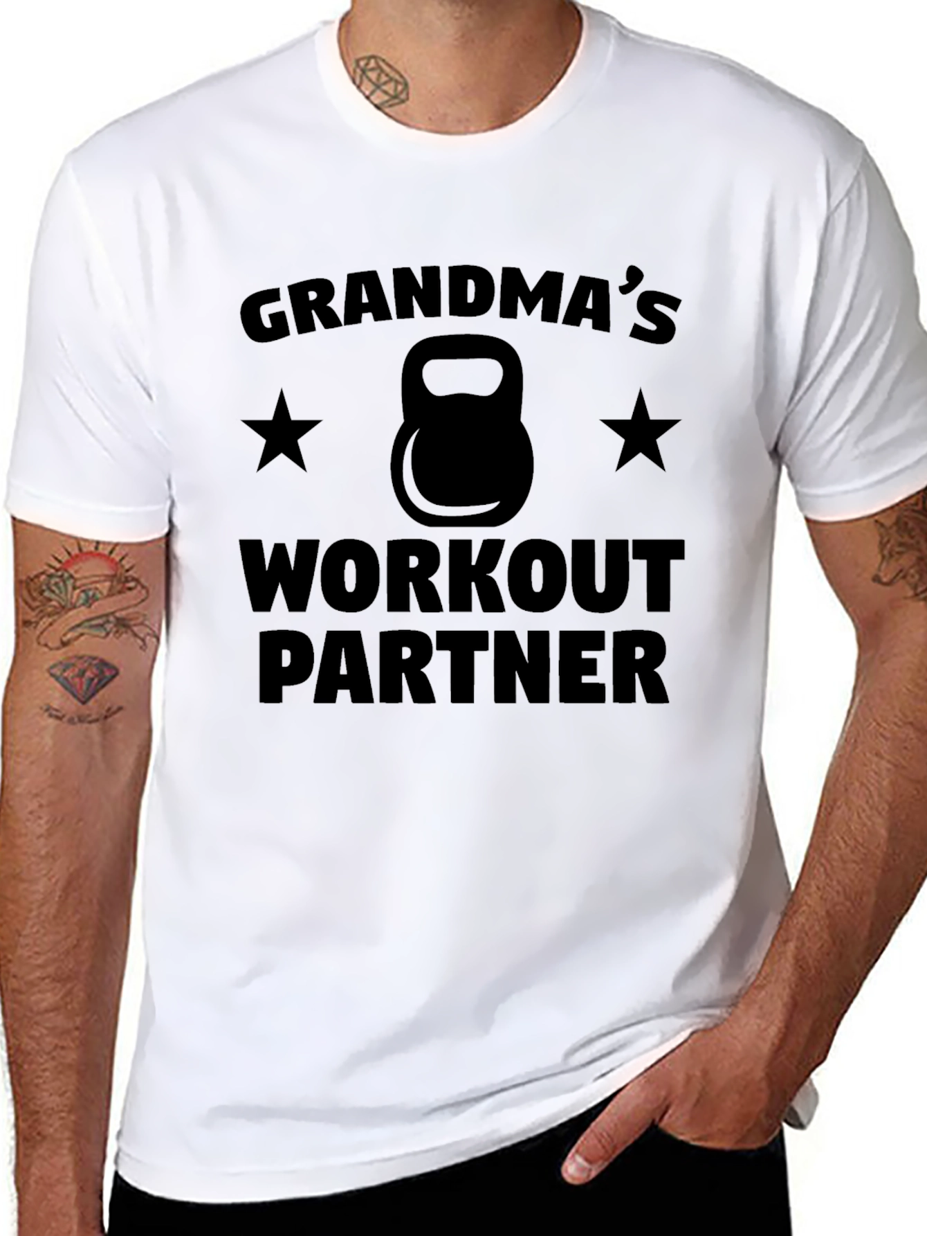 Grandmas Workout Partner Black T-Shirt
