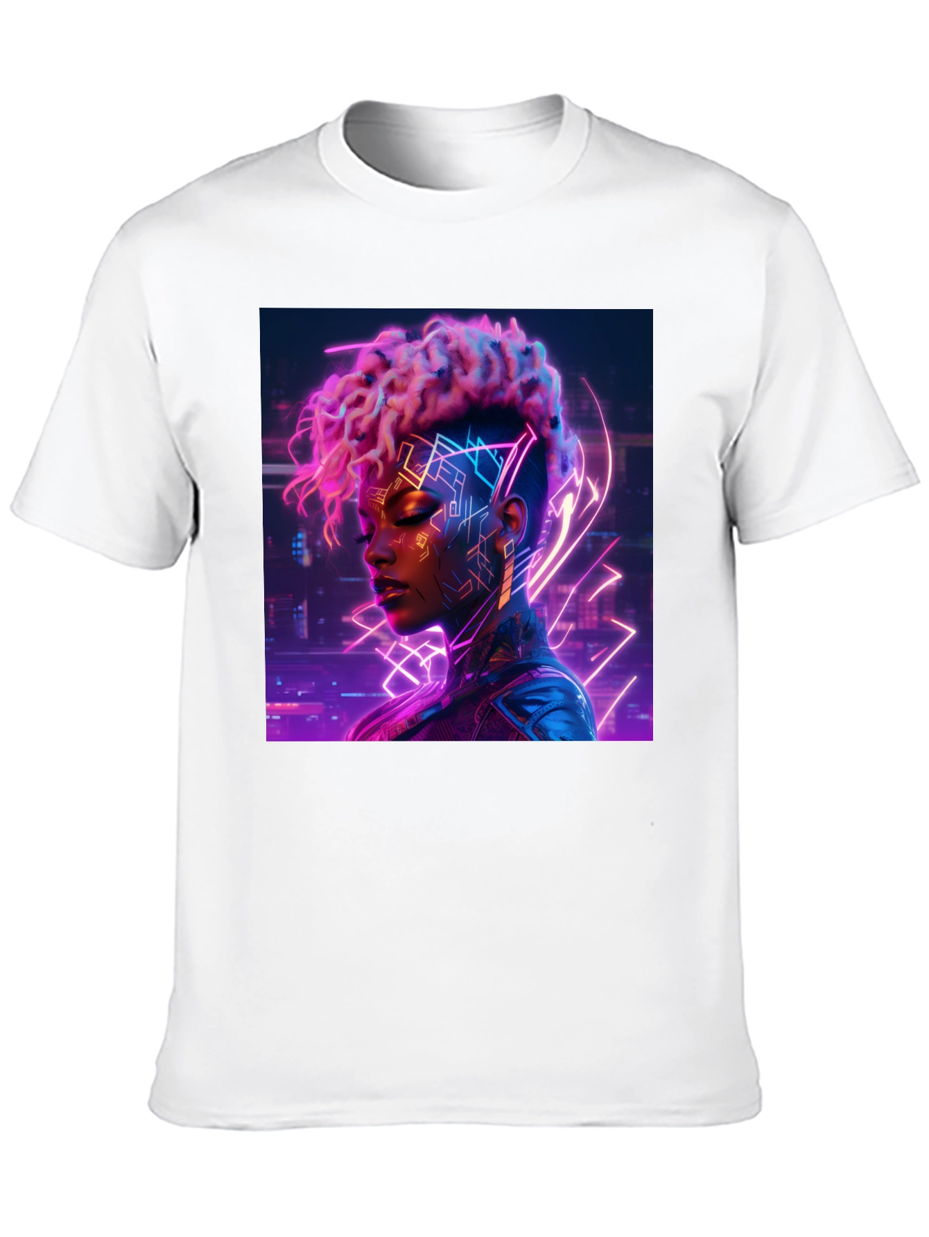 Cyberpunk Woman Black T-Shirt