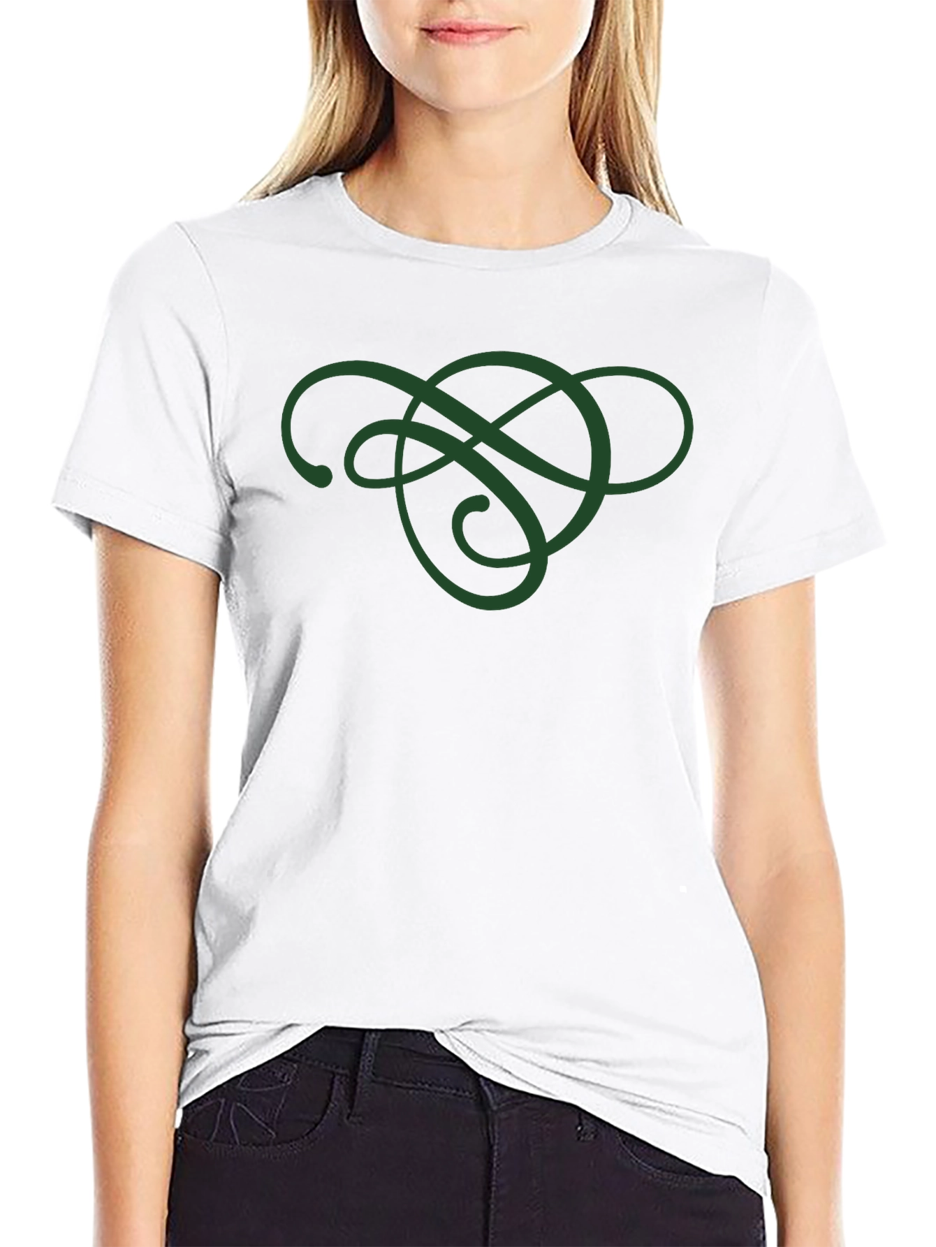 Elegant Black T-Shirt with Celtic Knot Design