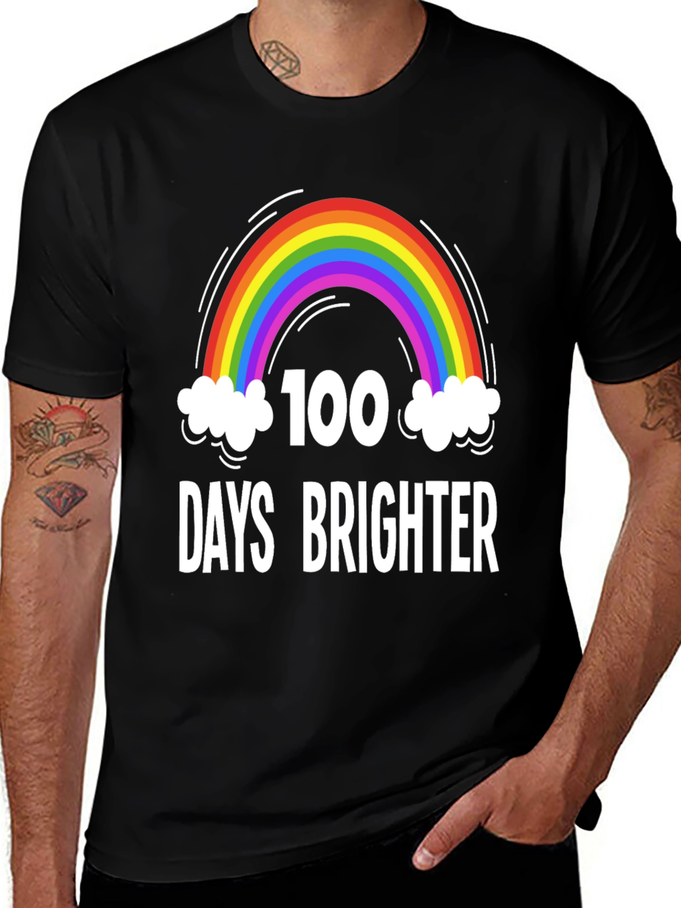 100 Days Brighter Rainbow T-Shirt