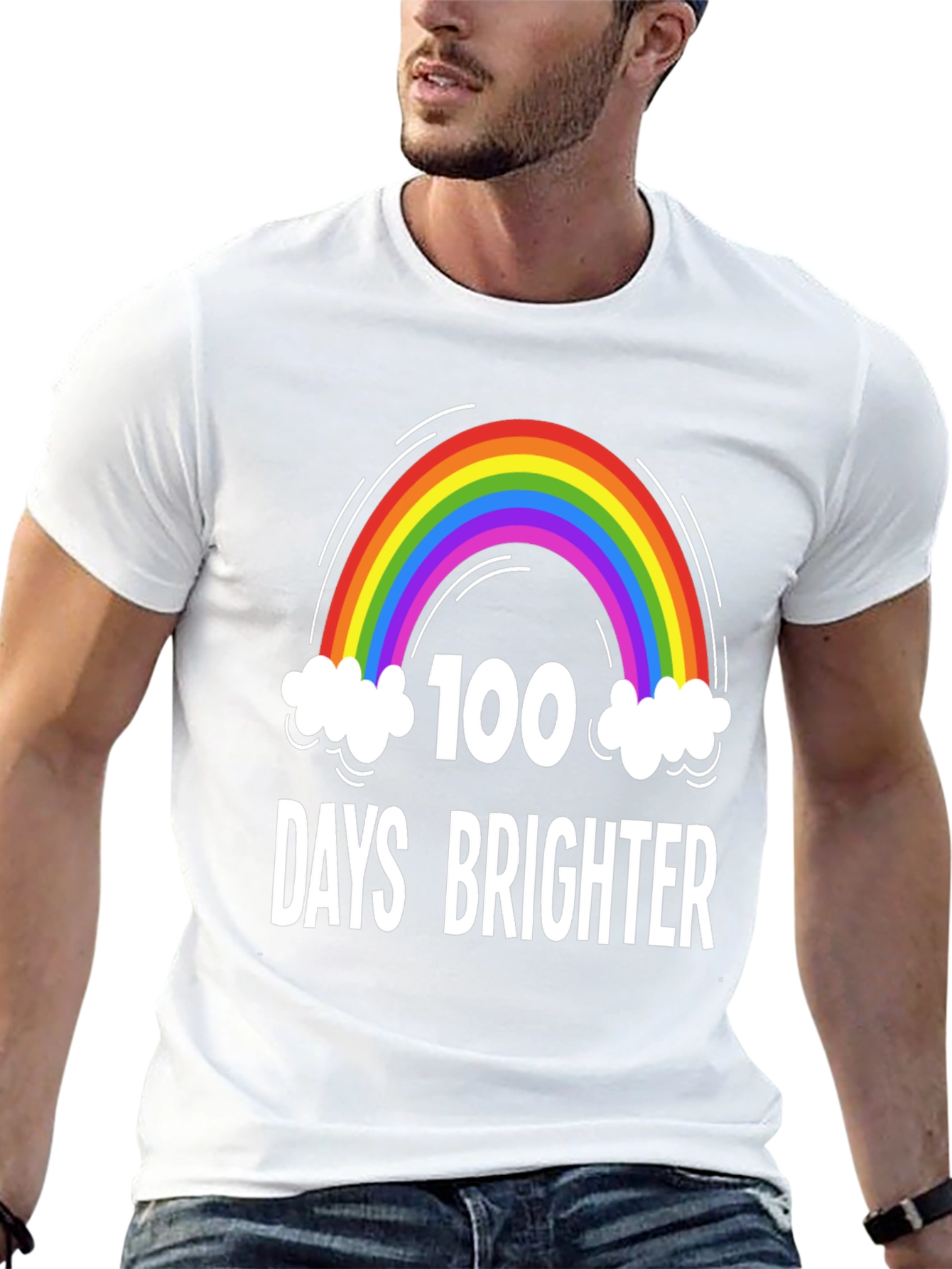 100 Days Brighter Rainbow T-Shirt