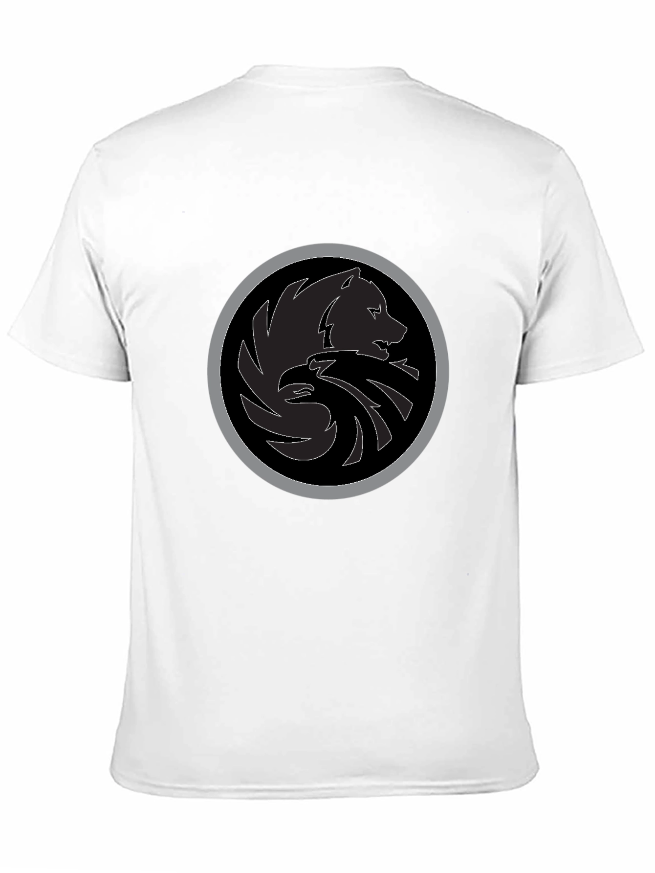 Black T-Shirt with Wolf & Eagle Emblem