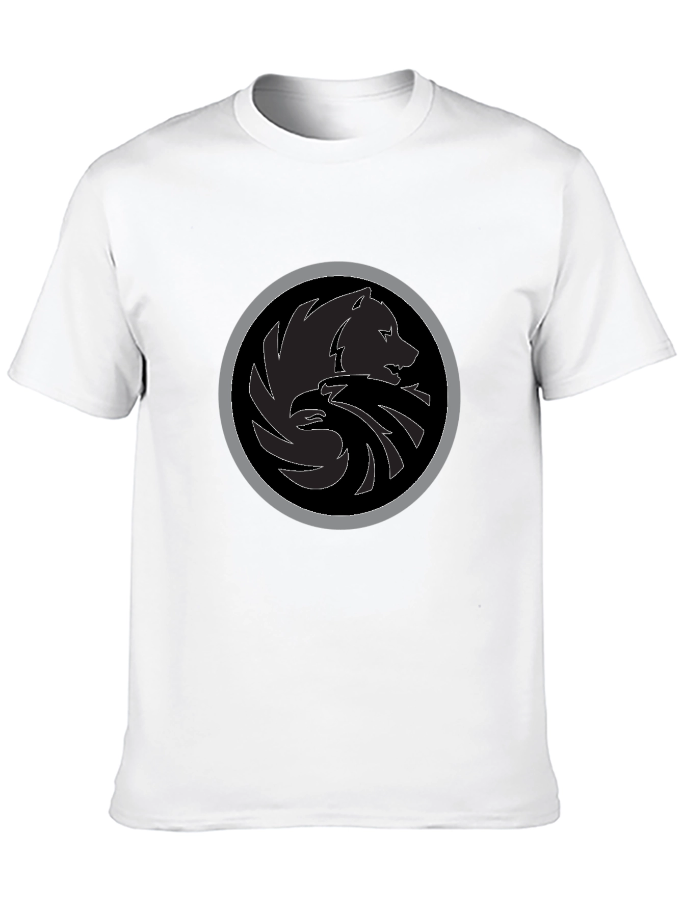 Black T-Shirt with Wolf & Eagle Emblem