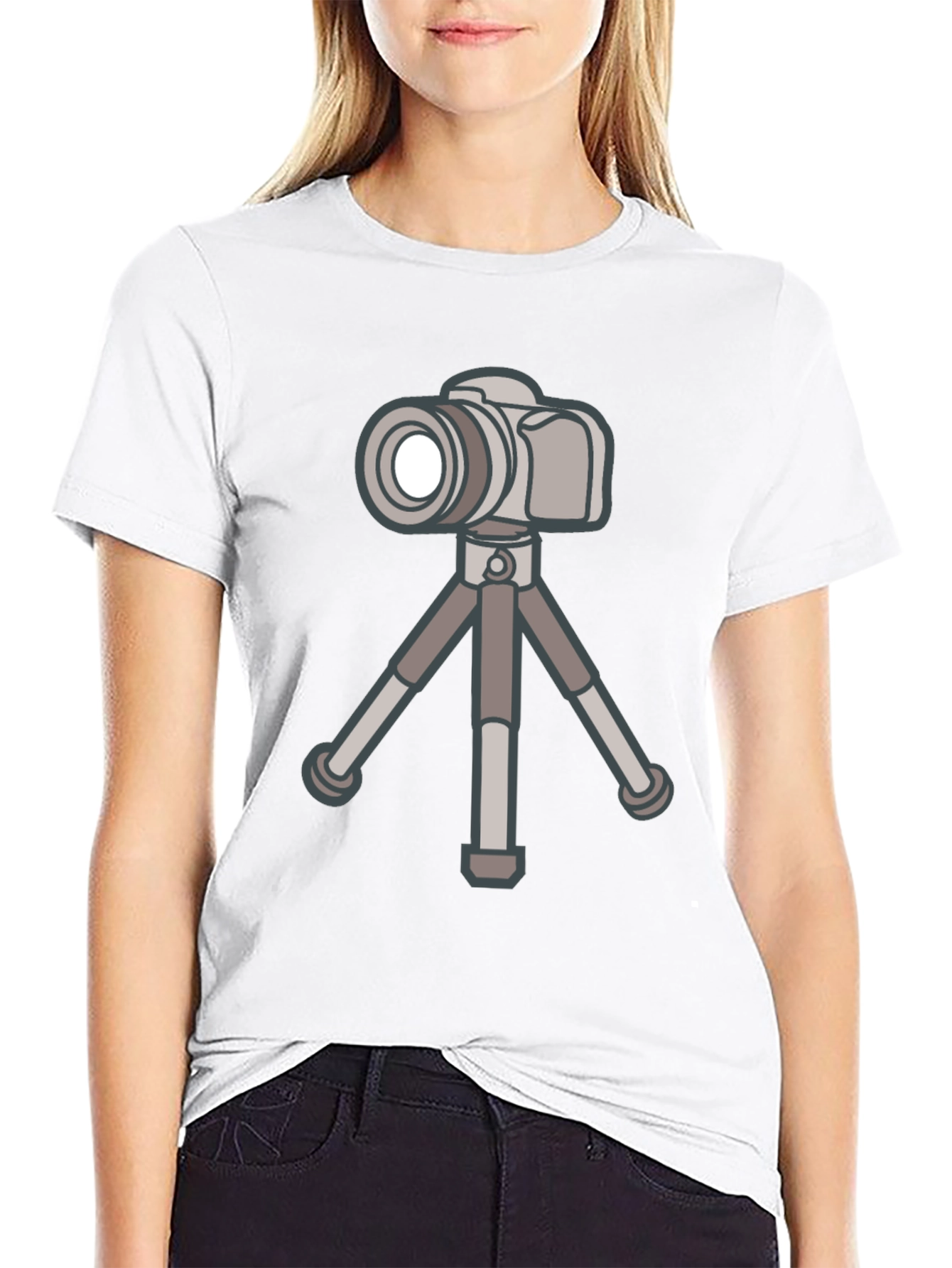 Camera on Tripod Graphic Tee - Photography Lover Shirt