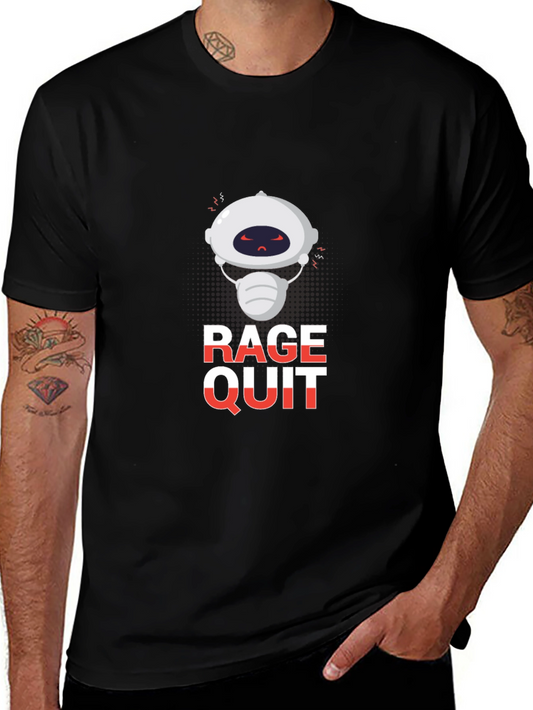 Rage Quit Robot Graphic Tee - Black