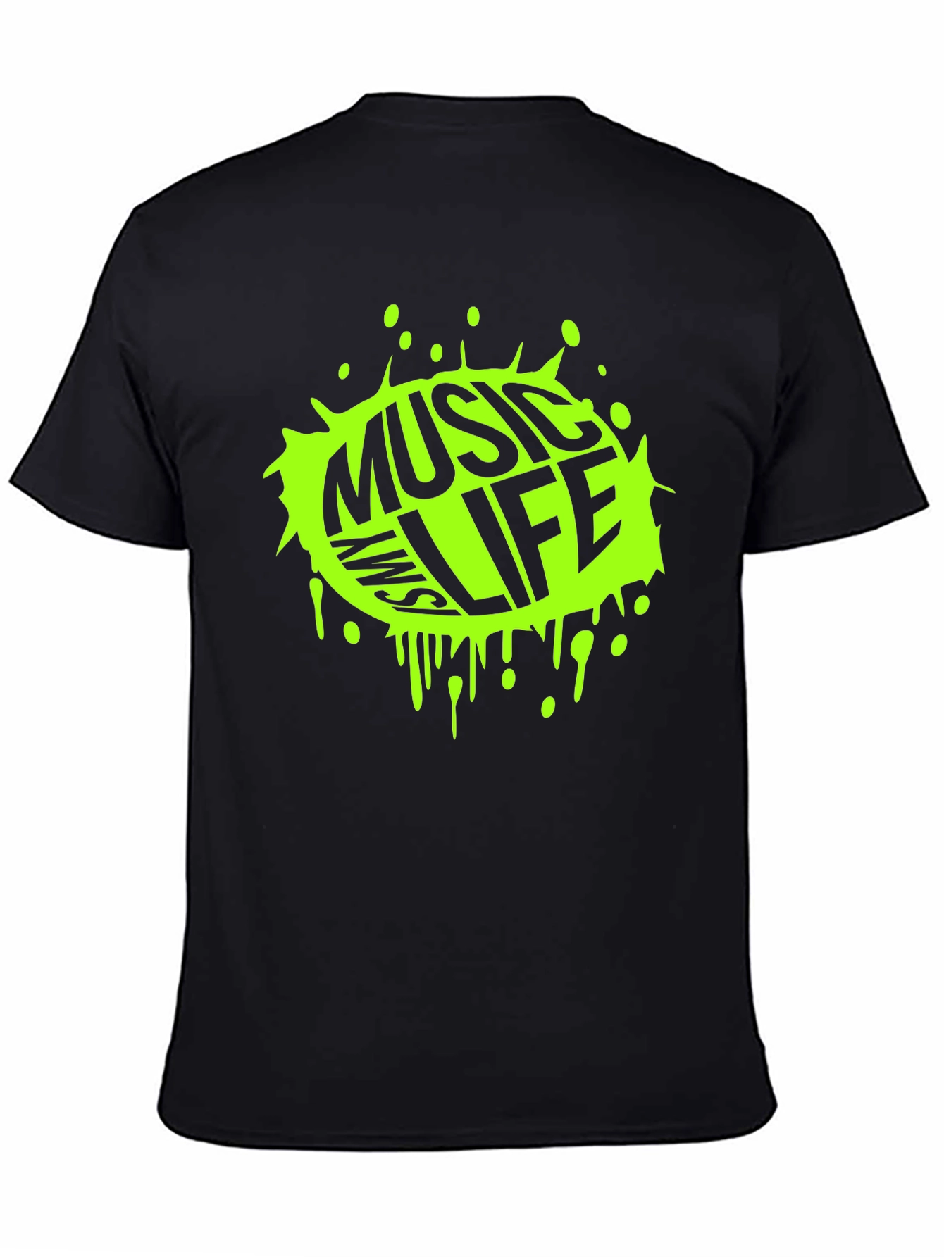 Music is Life Black Graphic T-Shirt