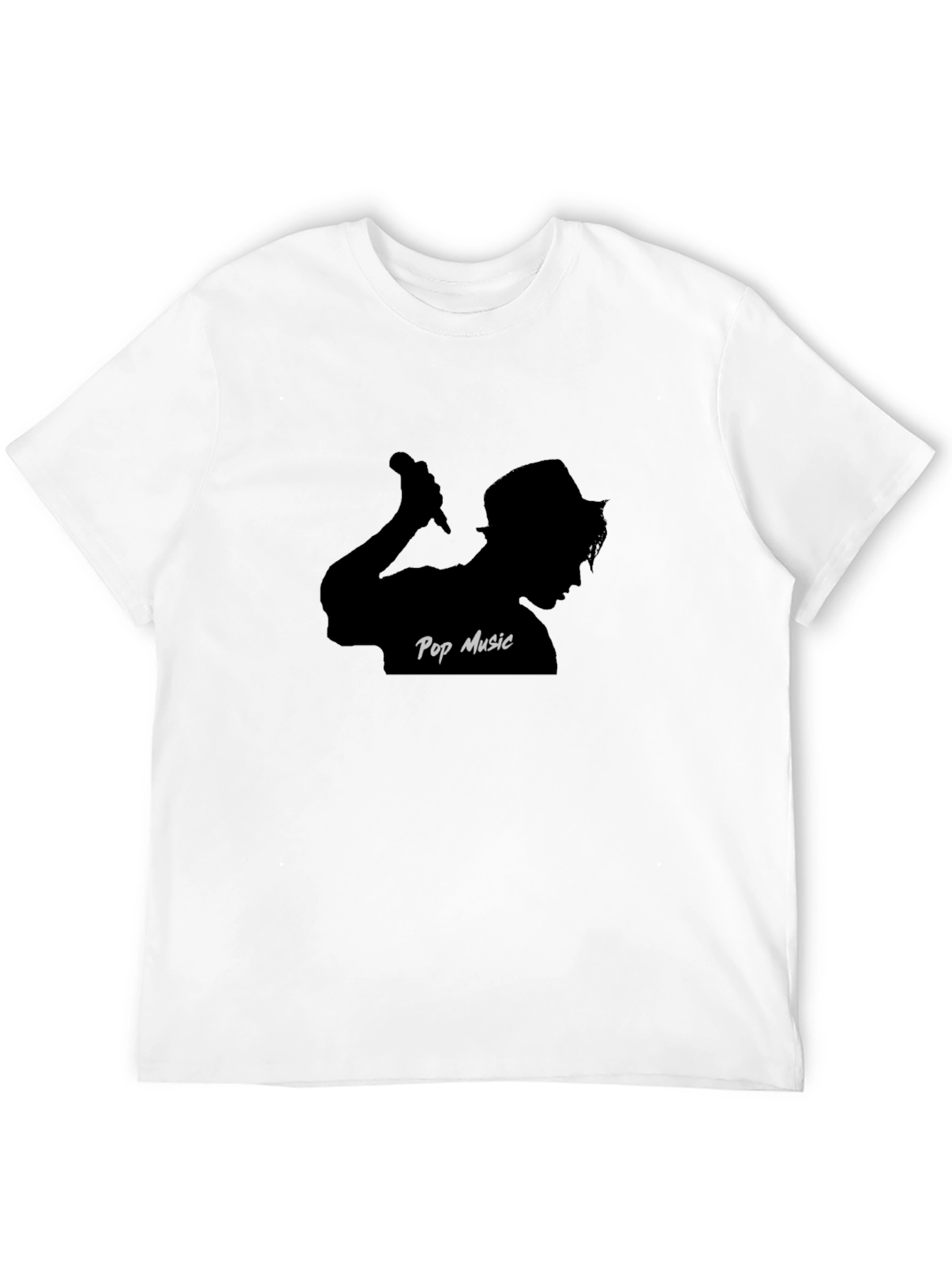 Pop Music Silhouette Graphic Tee - Classic Black T-Shirt