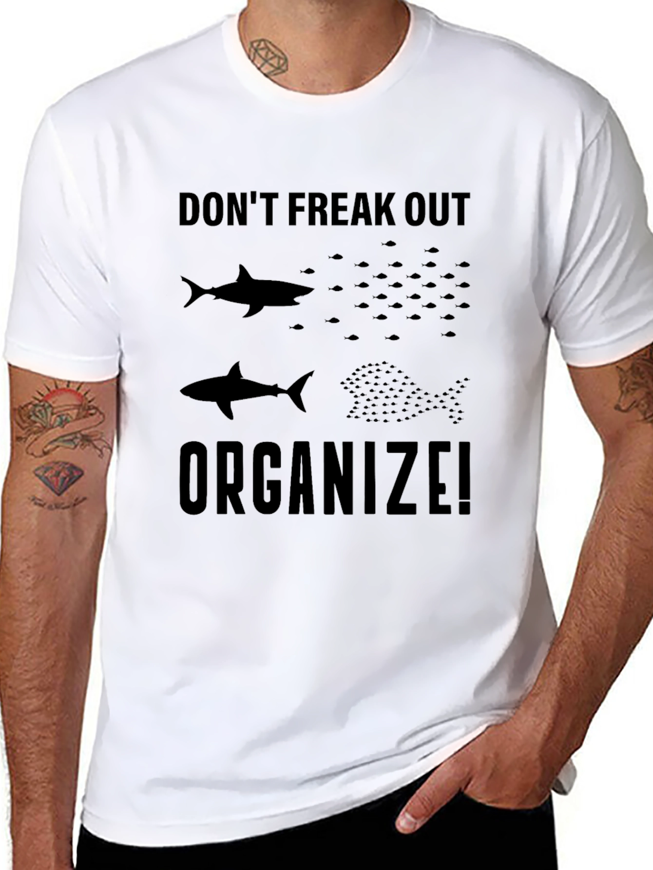 Dont Freak Out Organize! Black T-Shirt