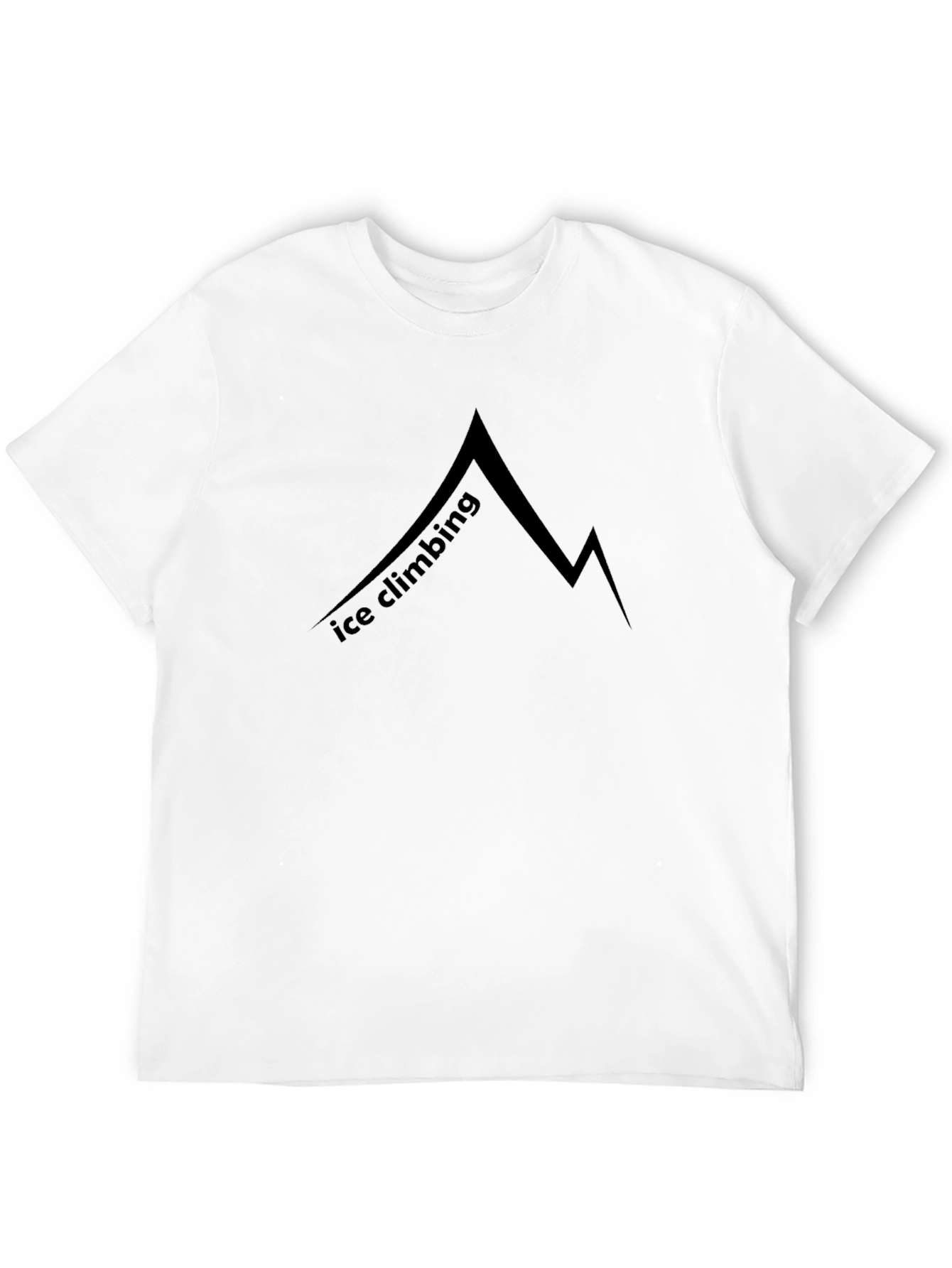Ice Climbing Mountain Graphic Black T-Shirt