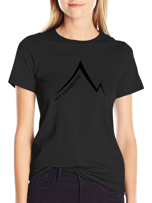 Ice Climbing Mountain Graphic Black T-Shirt