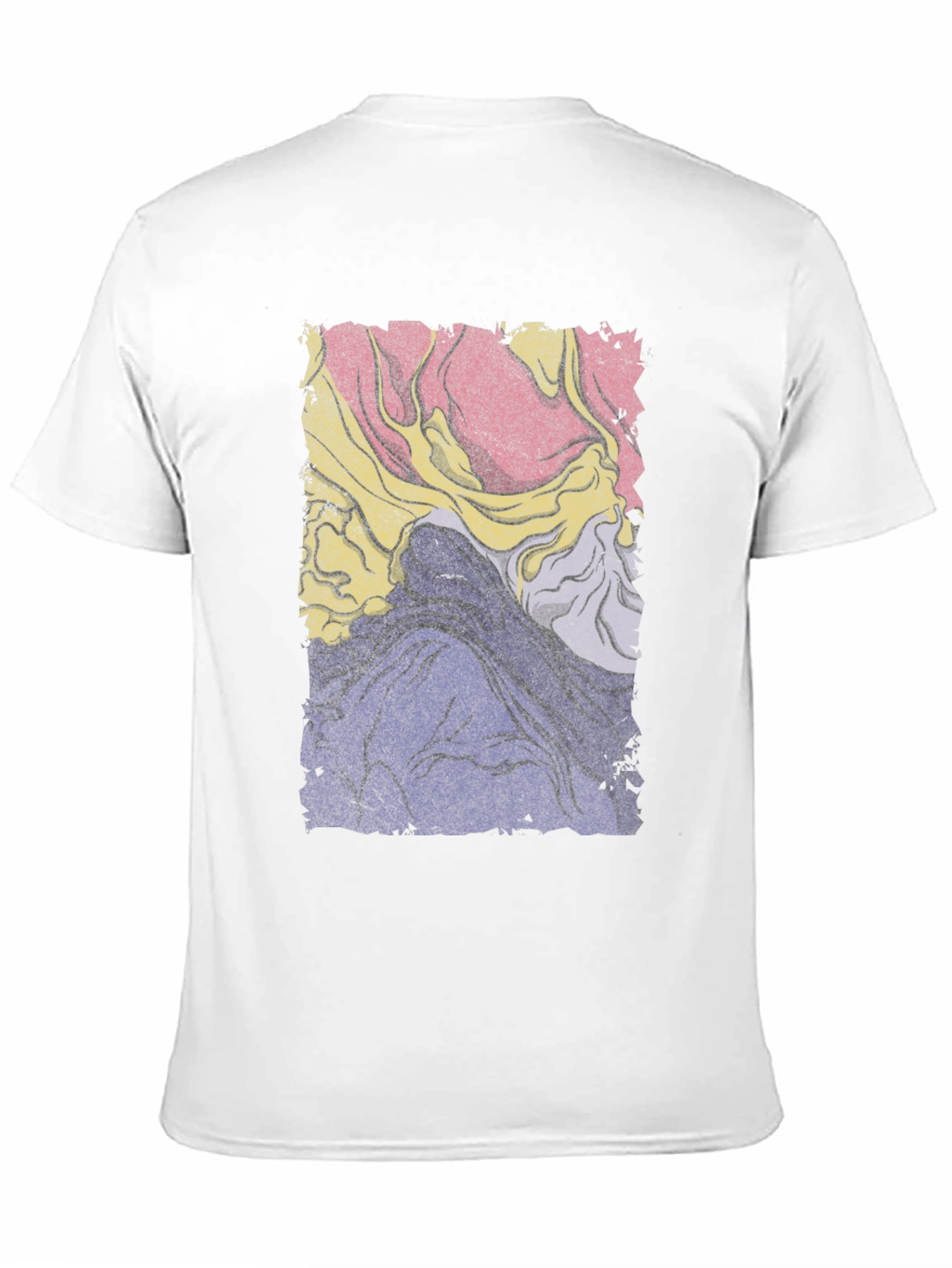 Retro Abstract Graphic Tee - Black Cotton Blend