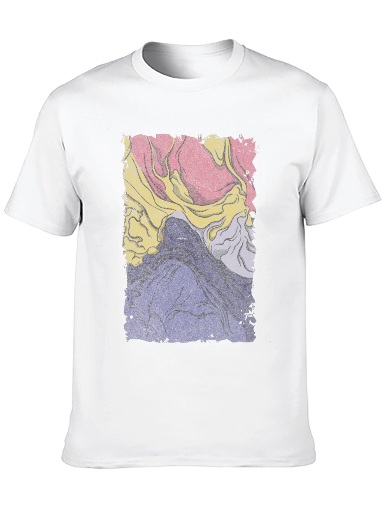 Retro Abstract Graphic Tee - Black Cotton Blend