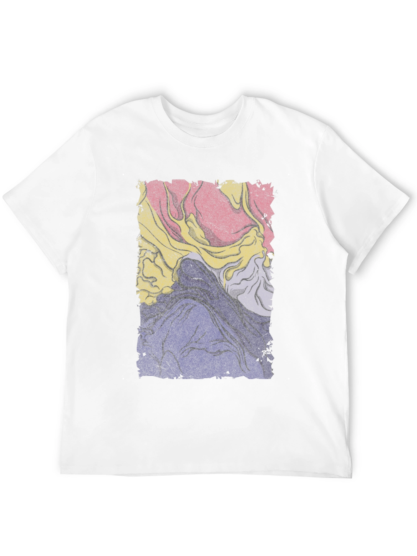 Retro Abstract Graphic Tee - Black Cotton Blend