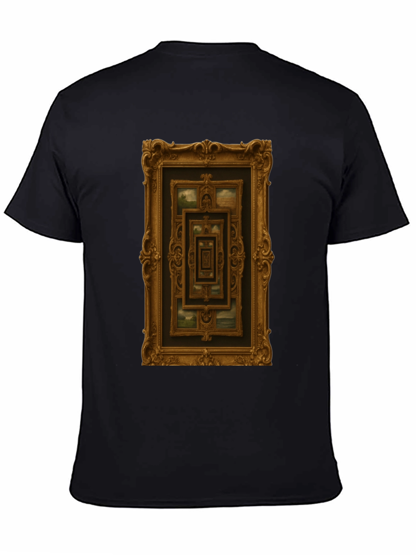 Ornate Picture Frame Pattern Graphic Tee