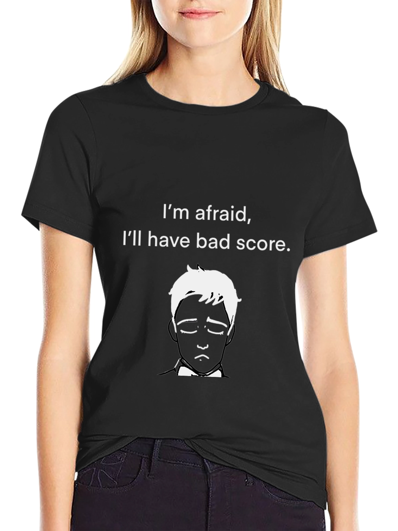 Afraid Bad Score Graphic Black T-Shirt