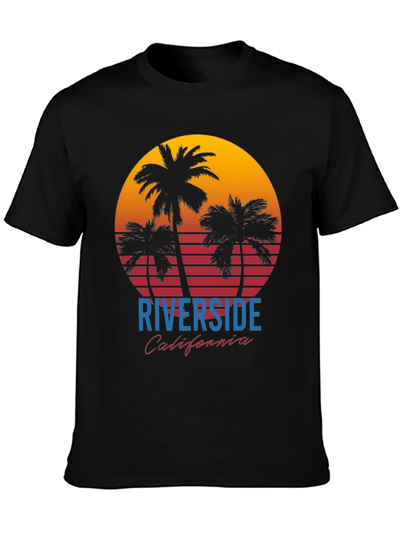 Riverside California Retro Sunset Graphic T-Shirt