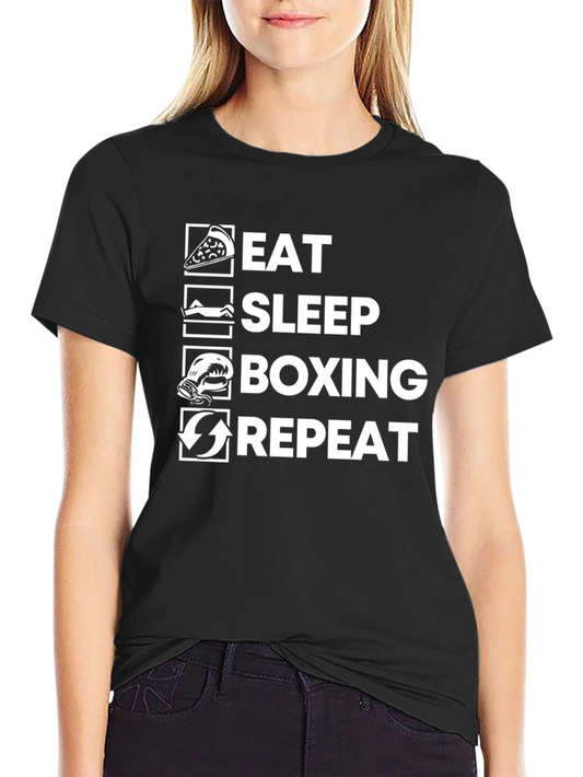 Eat Sleep Boxing Repeat Black T-Shirt