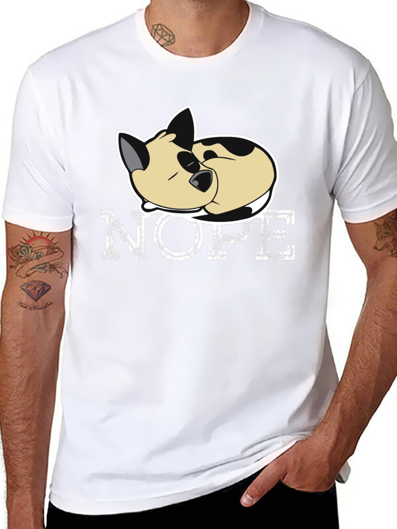 Nope Cat T-Shirt - Funny Lazy Cat Tee