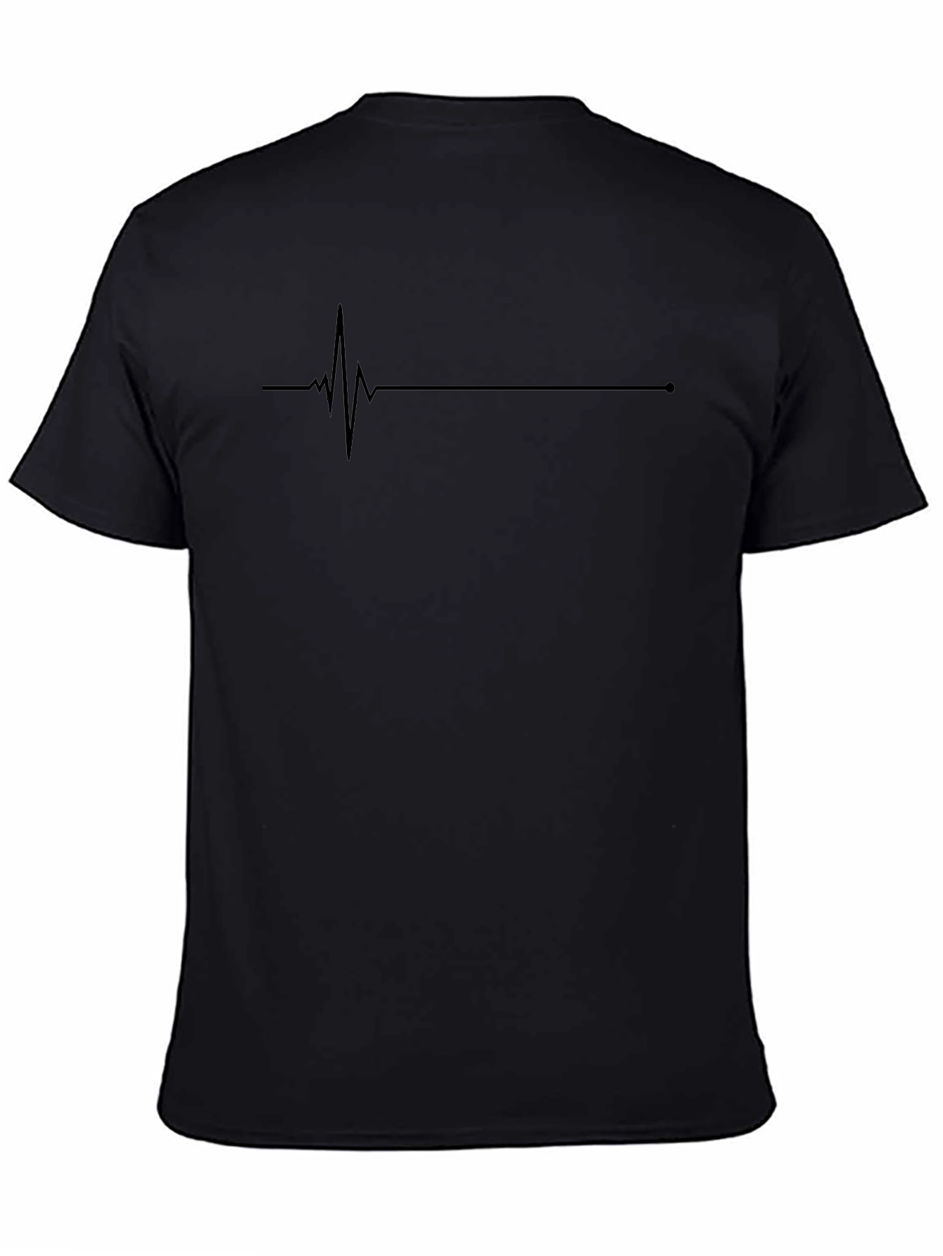 Heartbeat Line Graphic Black T-Shirt